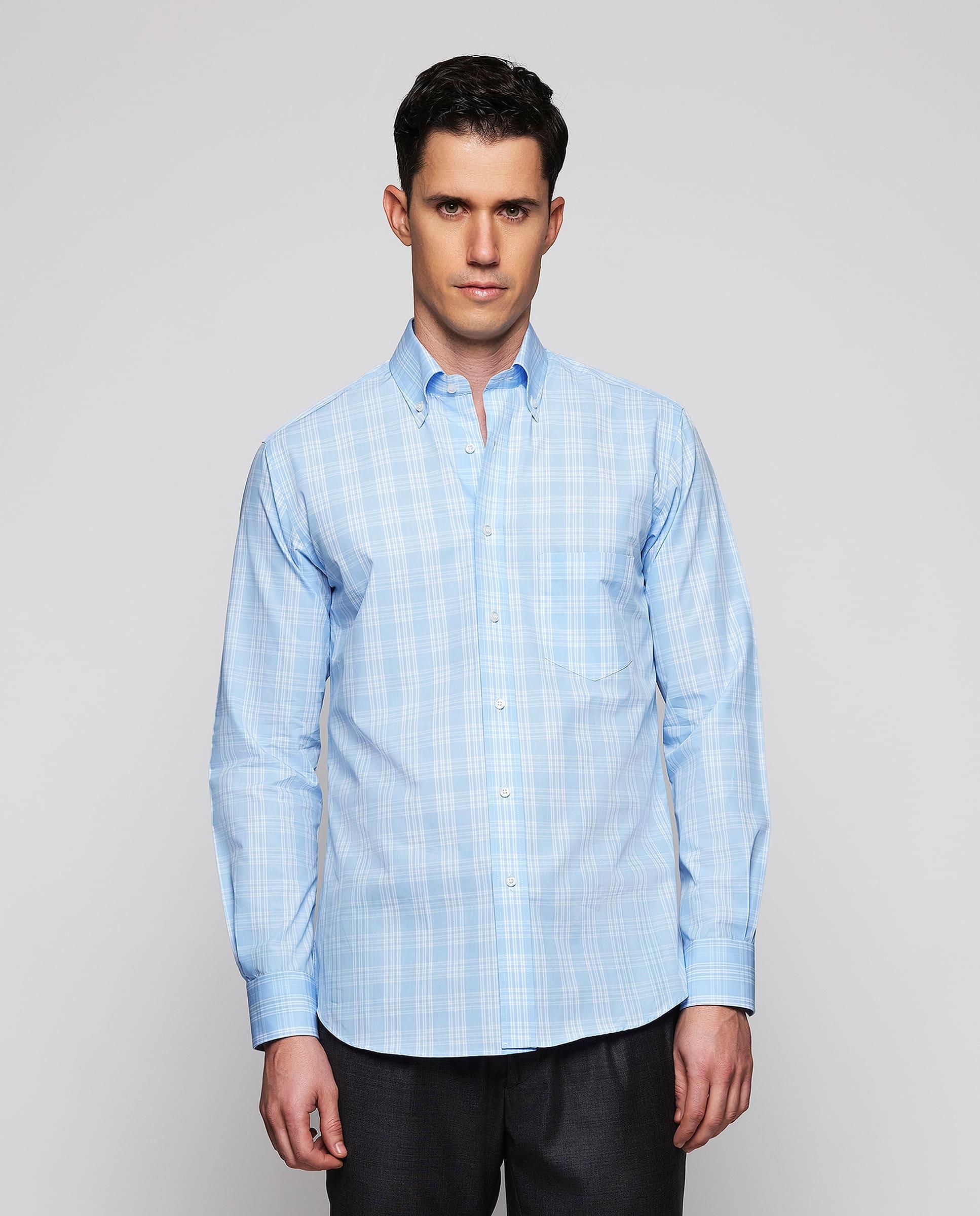 Imagem 0 de Camisa Casual Aos Quadrados de Algodão