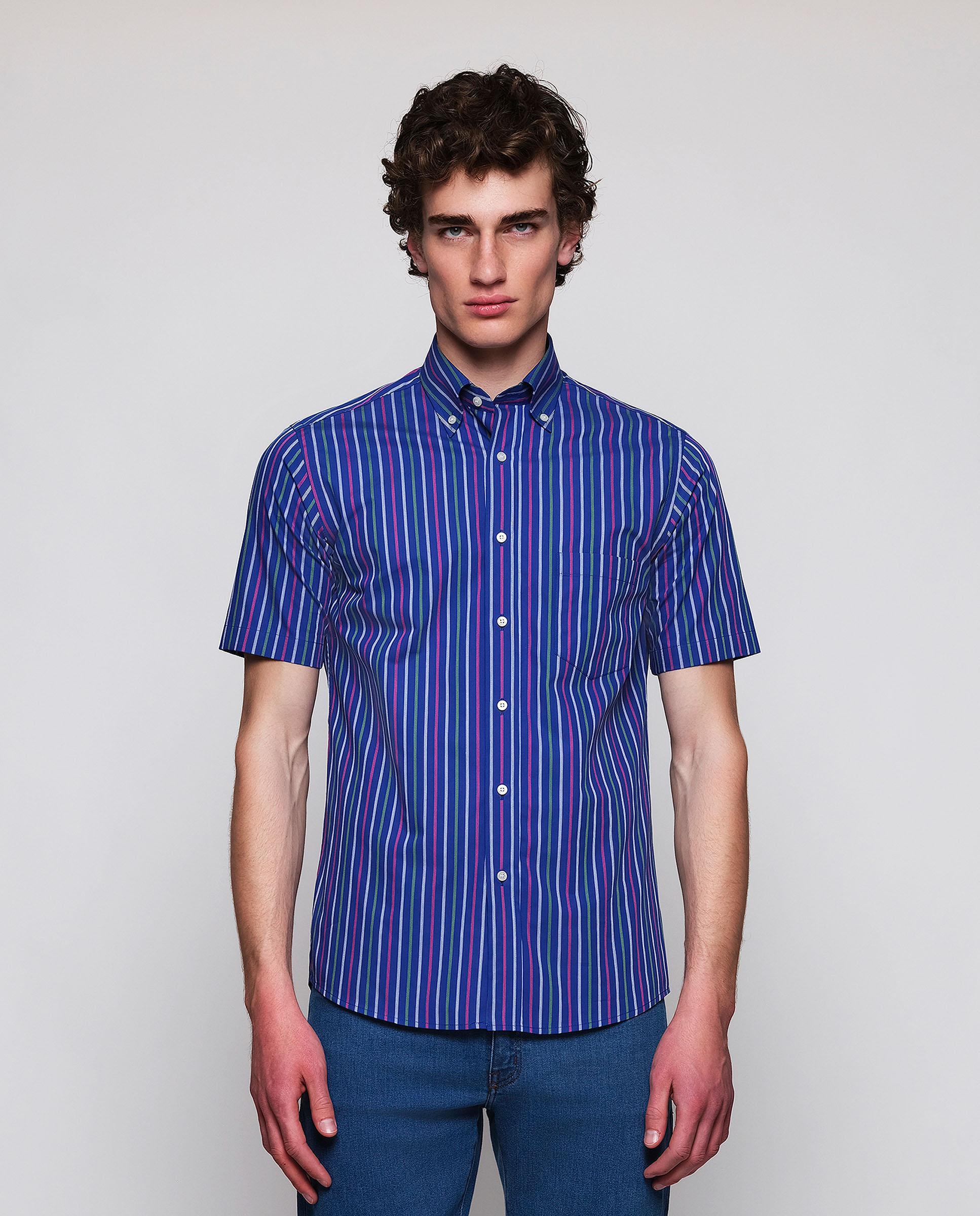 Imagem 0 de Camisa Casual Às Riscas de Manga Curta