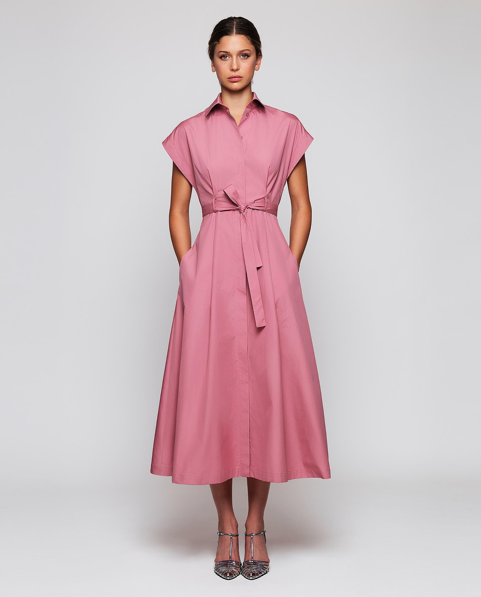 Imagem 0 de Vestido Midi Tipo Camisa de Manga Curta