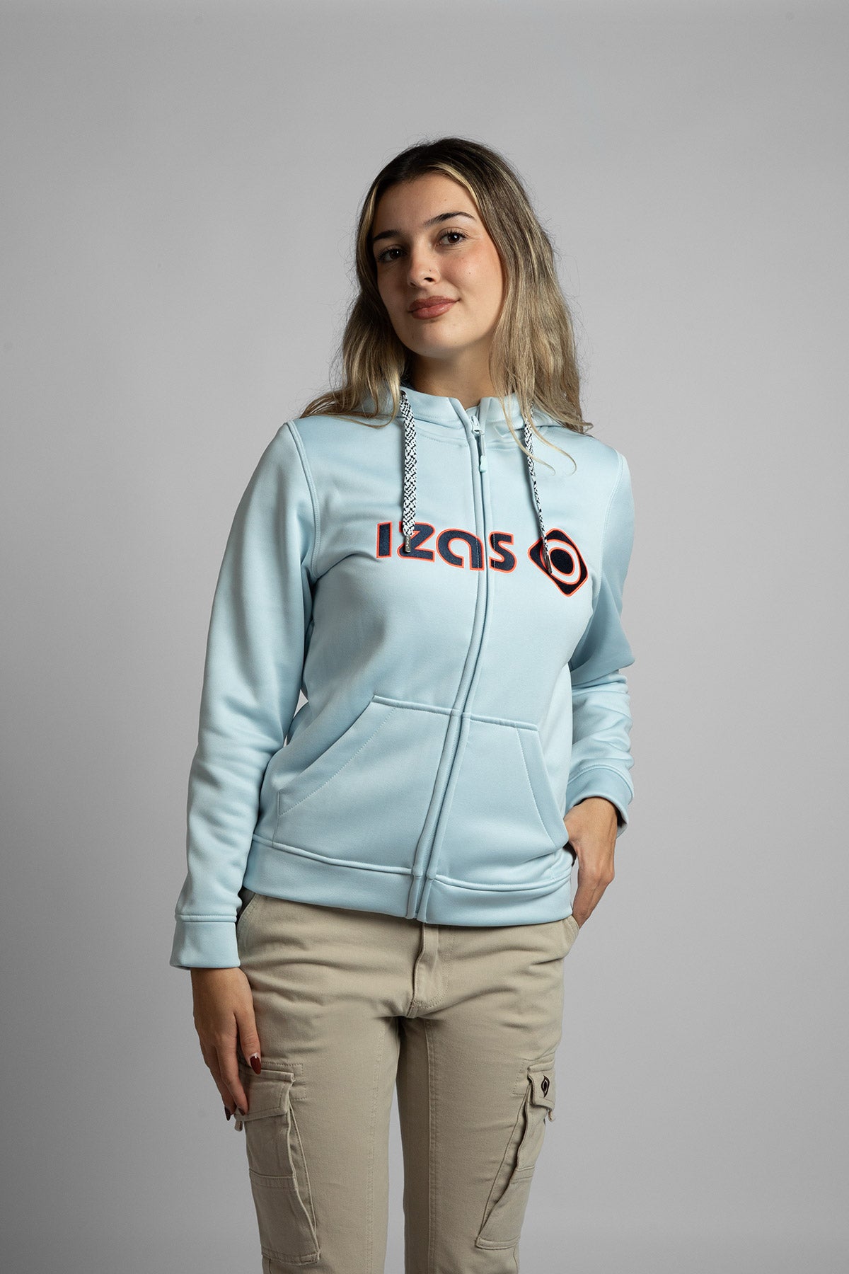 Sweatshirt Desportiva Duero W Jacket Izas Azul claro / azul marinho-3