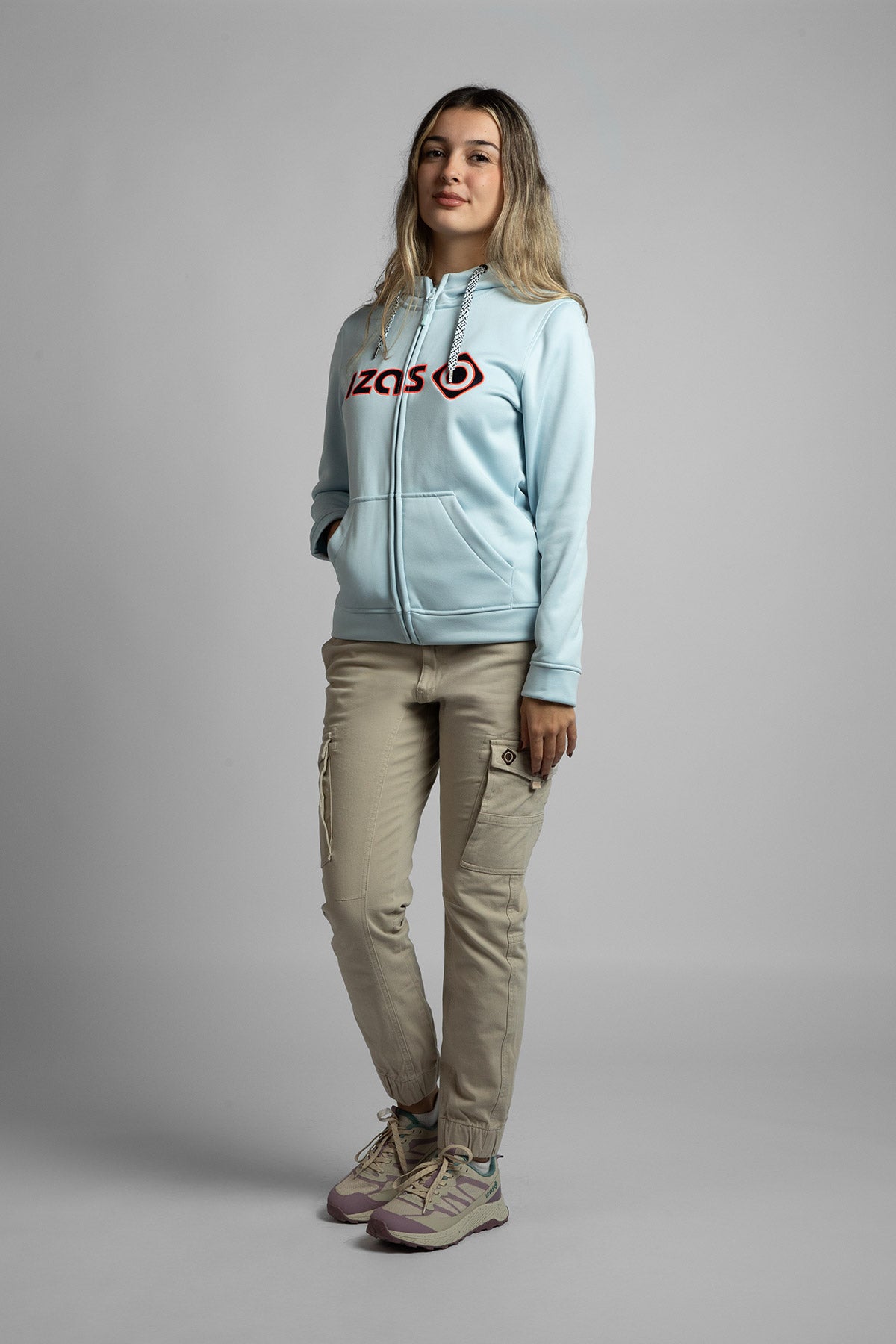 Sweatshirt Desportiva Duero W Jacket Izas Azul claro / azul marinho-5