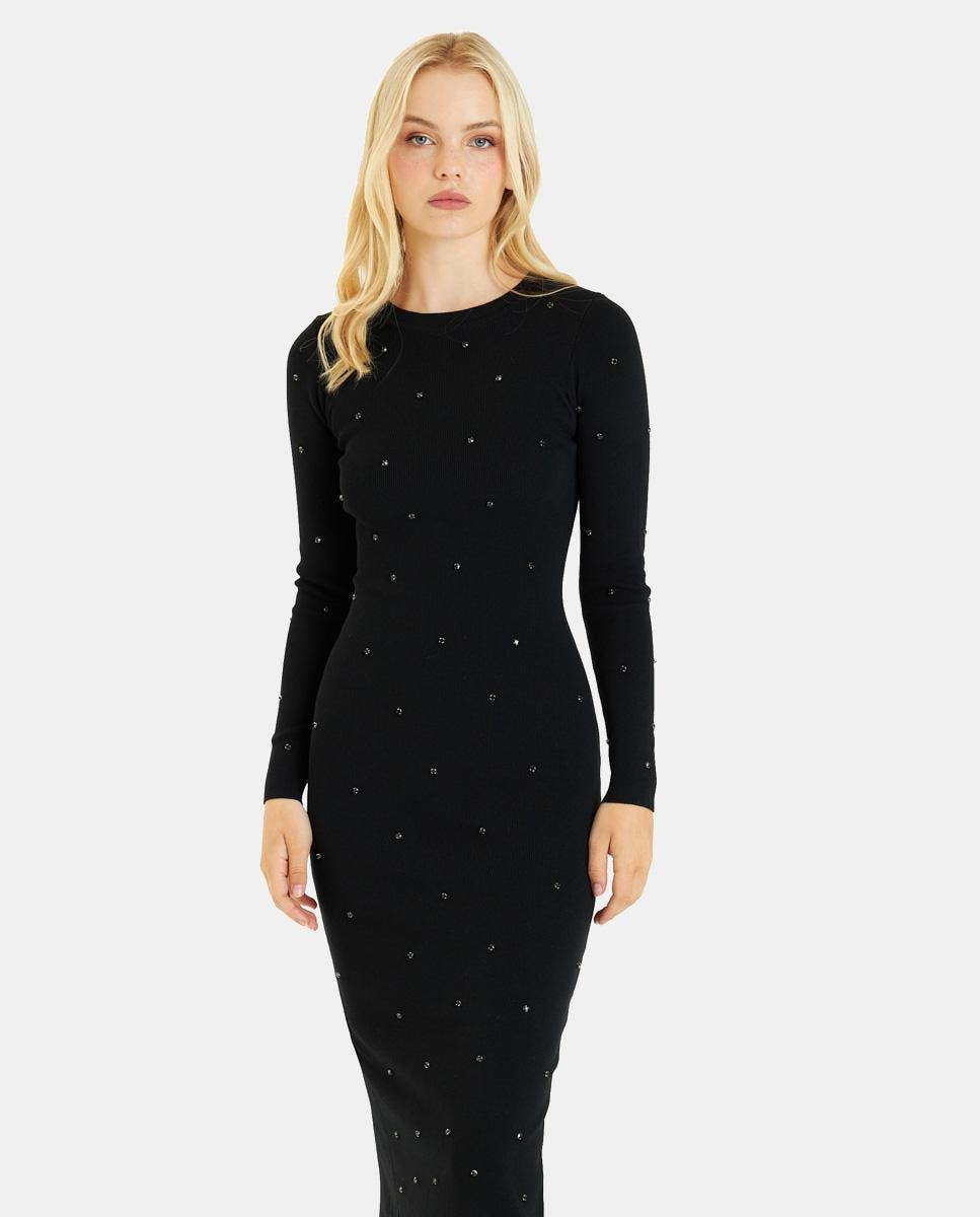 Vestido Comprido com Pedraria Preto-3