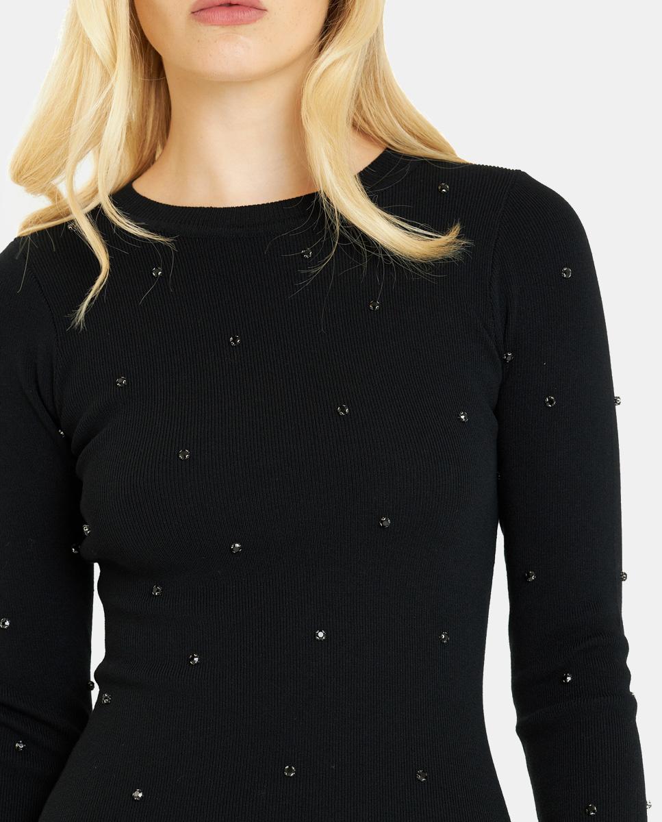 Vestido Comprido com Pedraria Preto-5