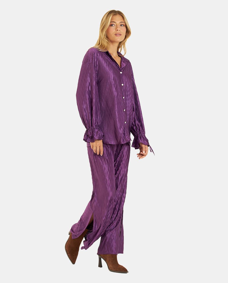 Imagem 0 de Calças Largas Fluídas Texturizadas