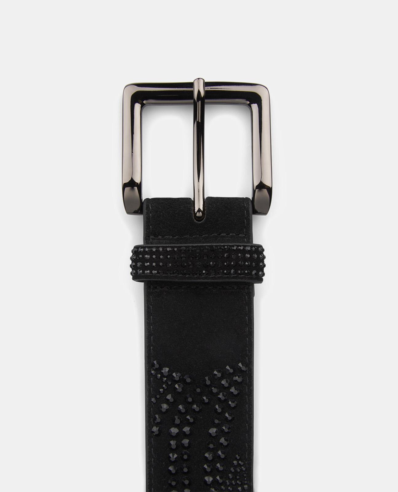 Cinto com Detalhe em Chamas de Pedraria Preto-4