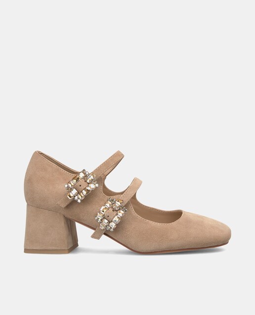 Imagem 0 de Sapatos de Presilha de Pele com Fivela Dupla