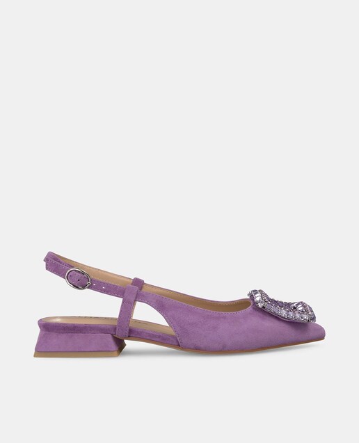 Imagem 0 de Sapatos Rasos com Adorno de Pedraria e Biqueira Pontiaguda