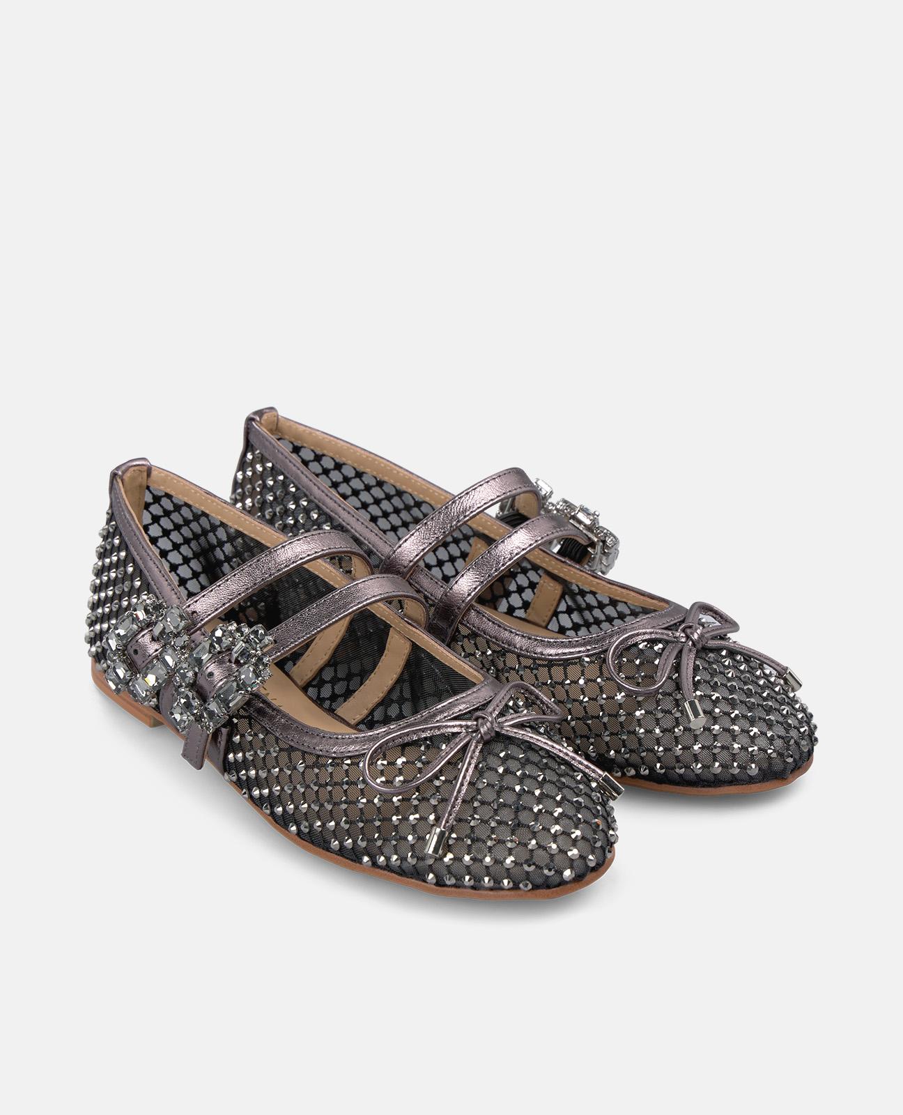 Sabrinas Rasas com Biqueira Redonda e Fecho com Fivela Preto-2