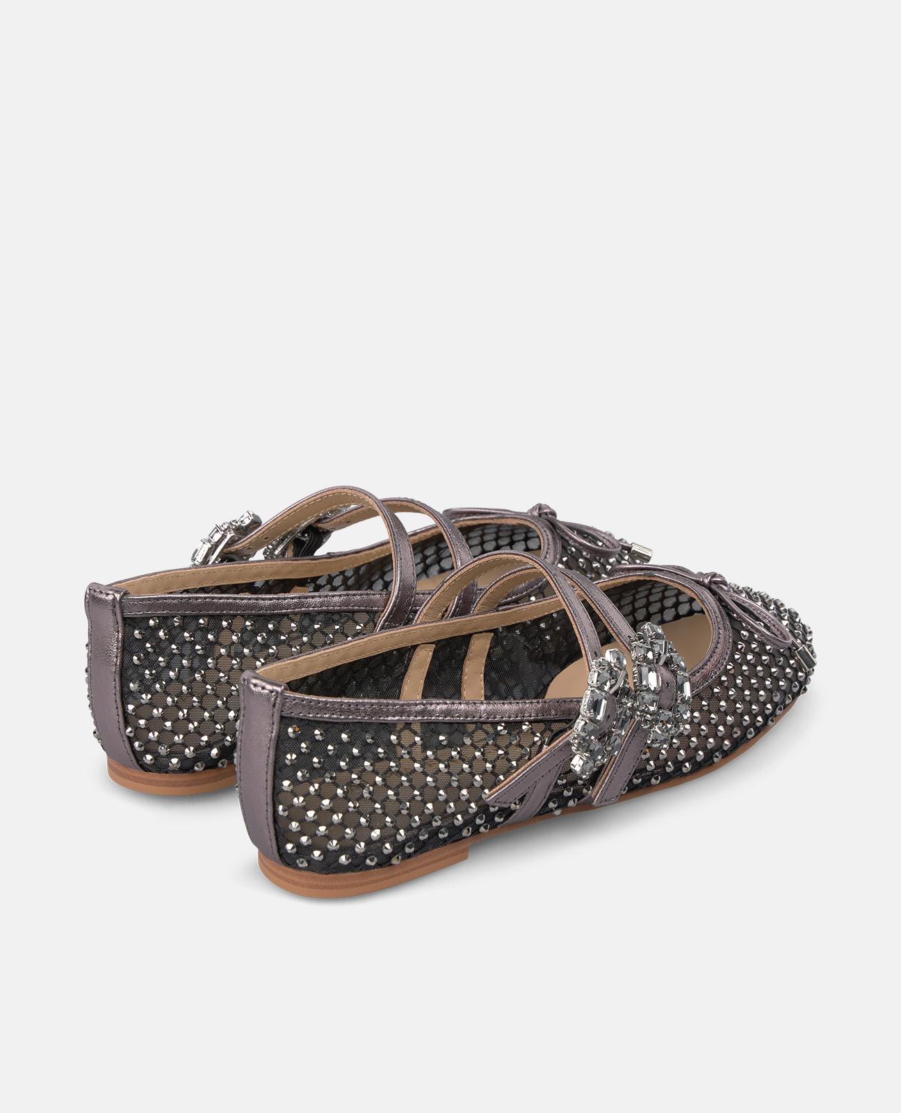 Sabrinas Rasas com Biqueira Redonda e Fecho com Fivela Preto-3