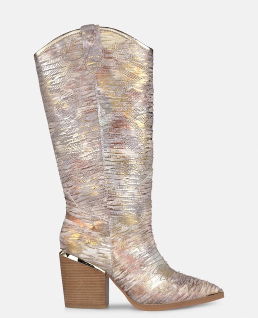 Imagem 0 de Botas de Pele Estilo Cowboy com Biqueira Afiada