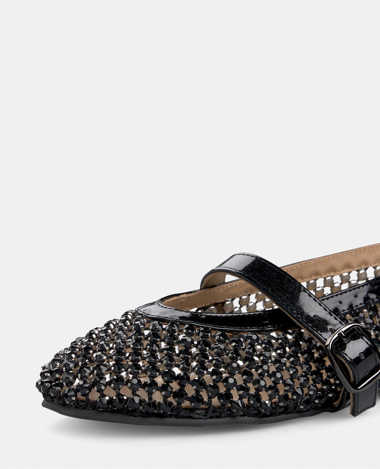 Sabrinas Rasas com Pedraria e Fecho de Fivela Preto-5