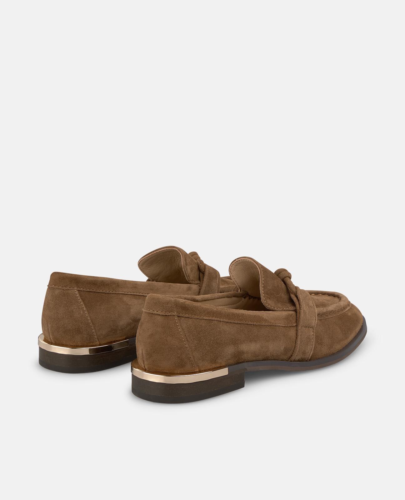 Mocassins com Detalhe Nó sem Fecho Castanho-3