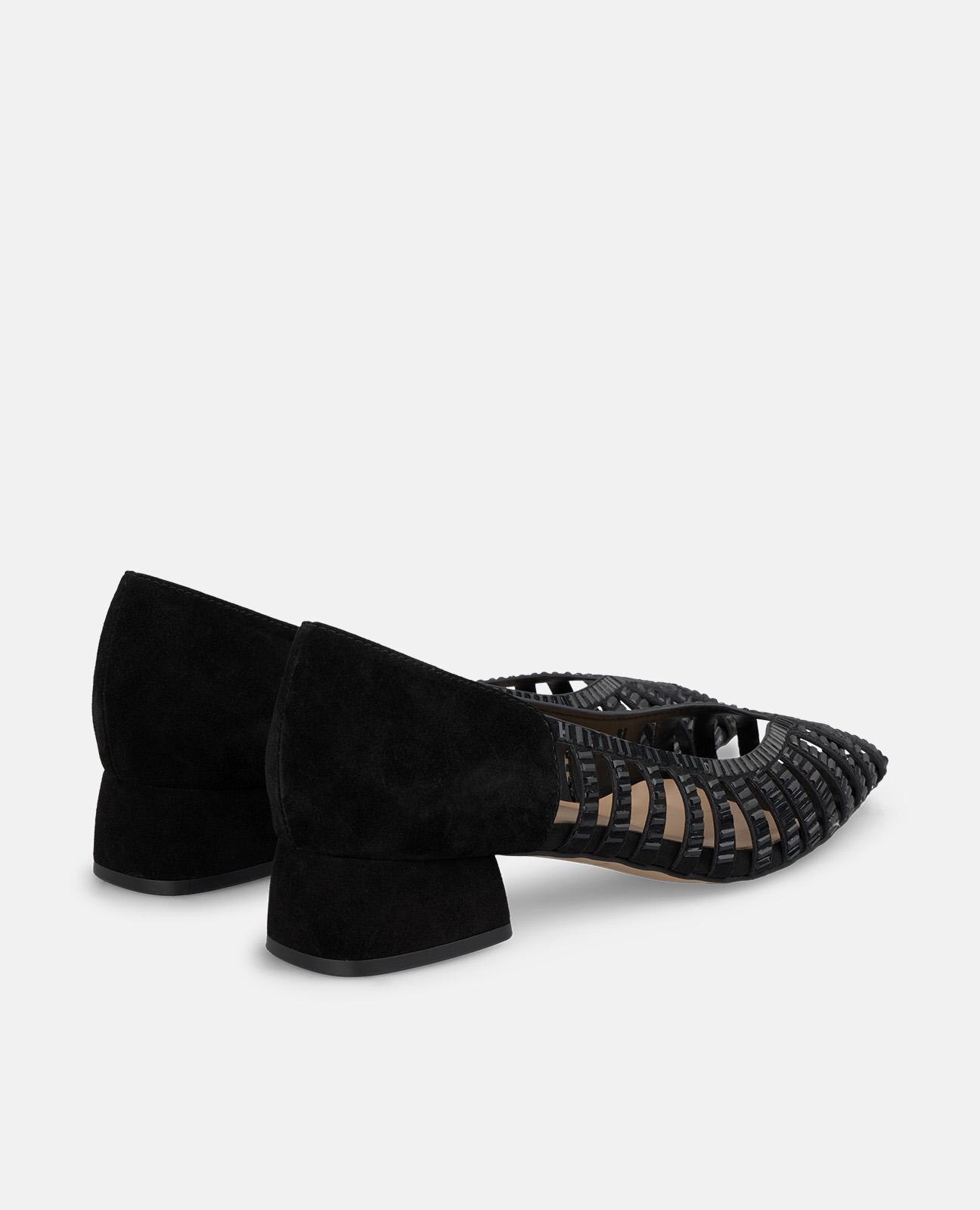 Sabrinas Rasas com Pedraria Efeito Espelho Preto-3