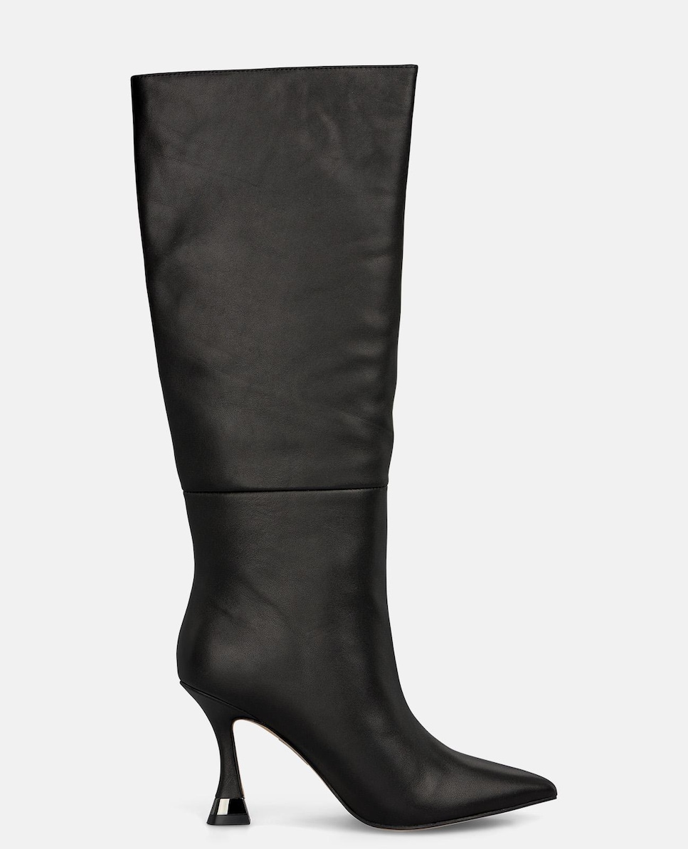 Botas de Salto com Detalhe Metalizado Preto-1