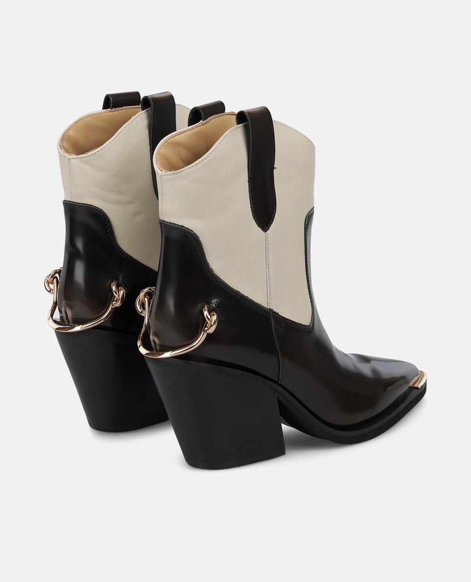 Botins Cowboy com Esporas Biqueira Afiada e Tacão Largo Preto-3