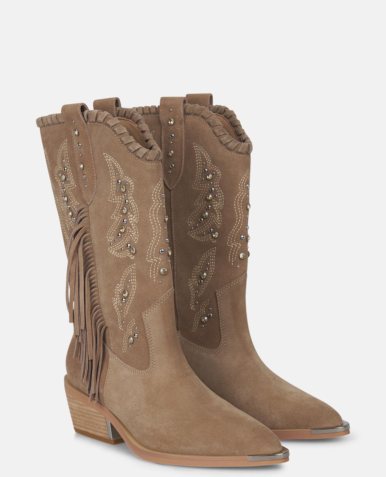 Botins Básicos com Franjas e Pedraria Vison-2