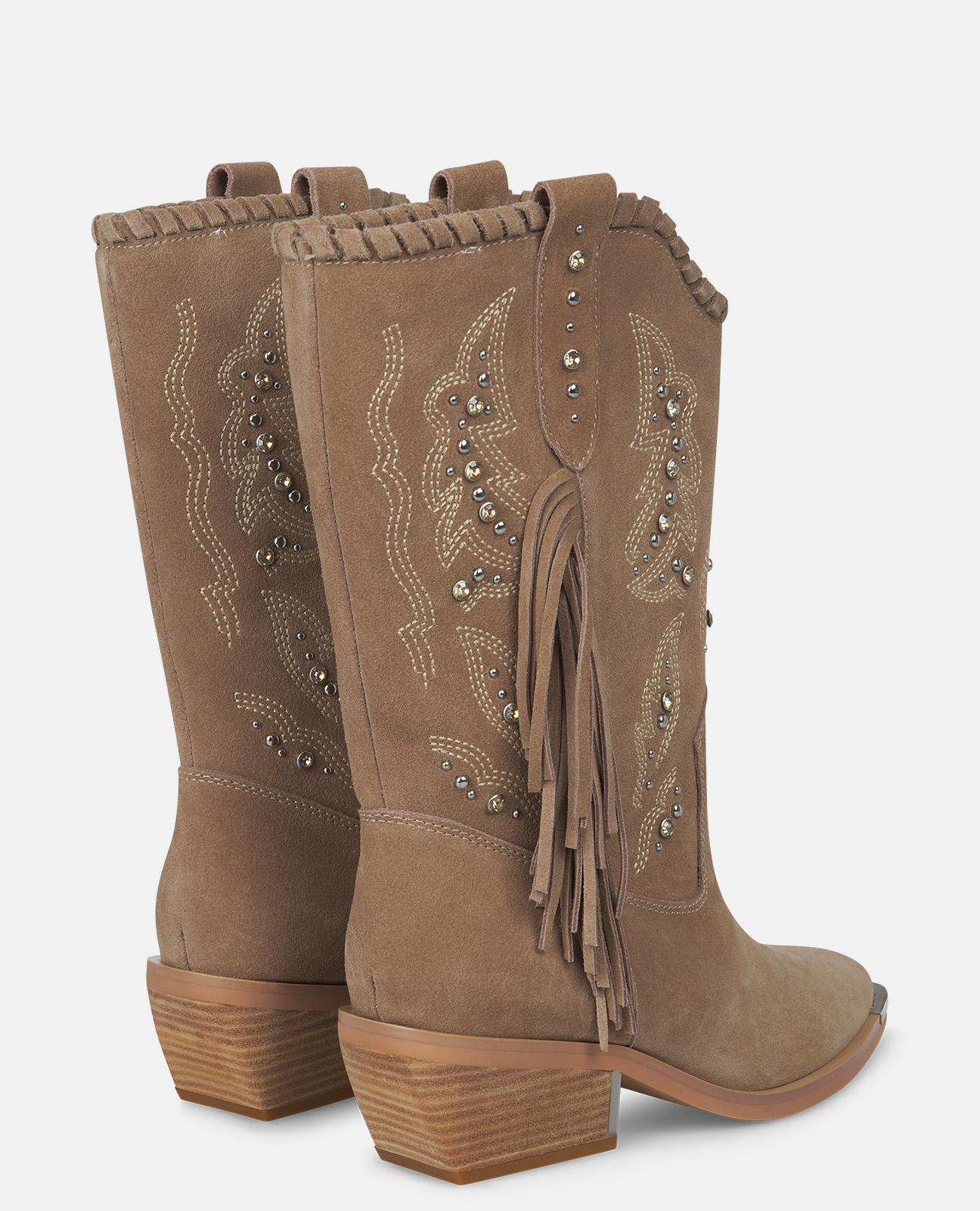 Botins Básicos com Franjas e Pedraria Vison-3