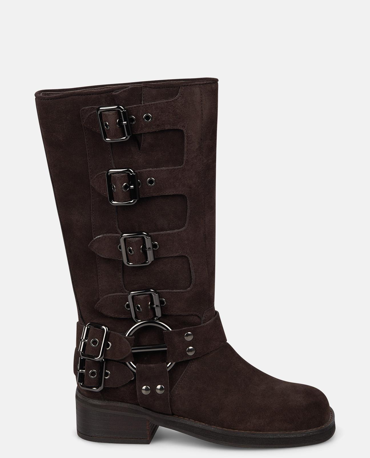 Imagem 0 de Botas Biker com Fivelas de Salto Largo sem Fecho