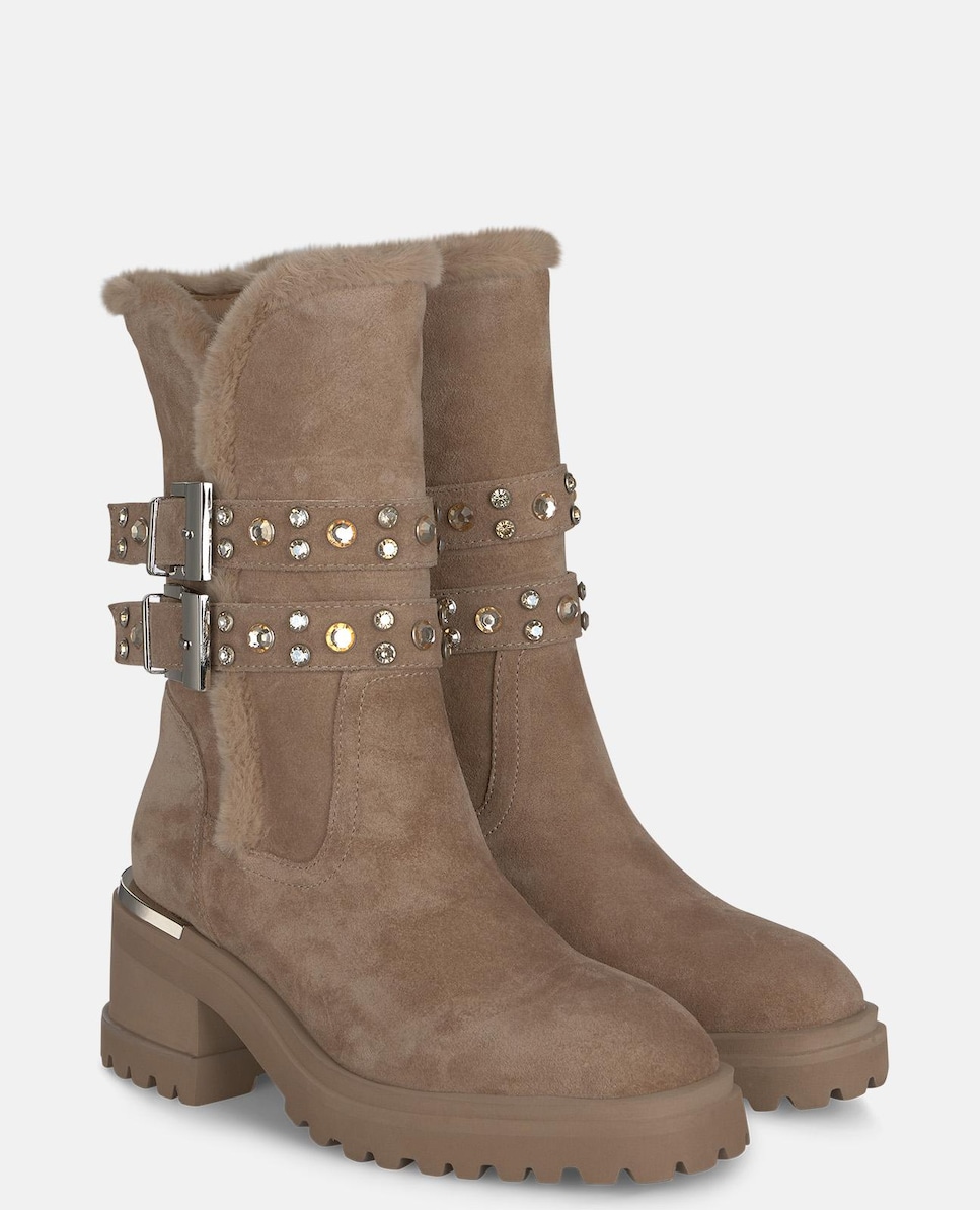 Botas Sola Track com Salto e Fecho Zip Vison-2