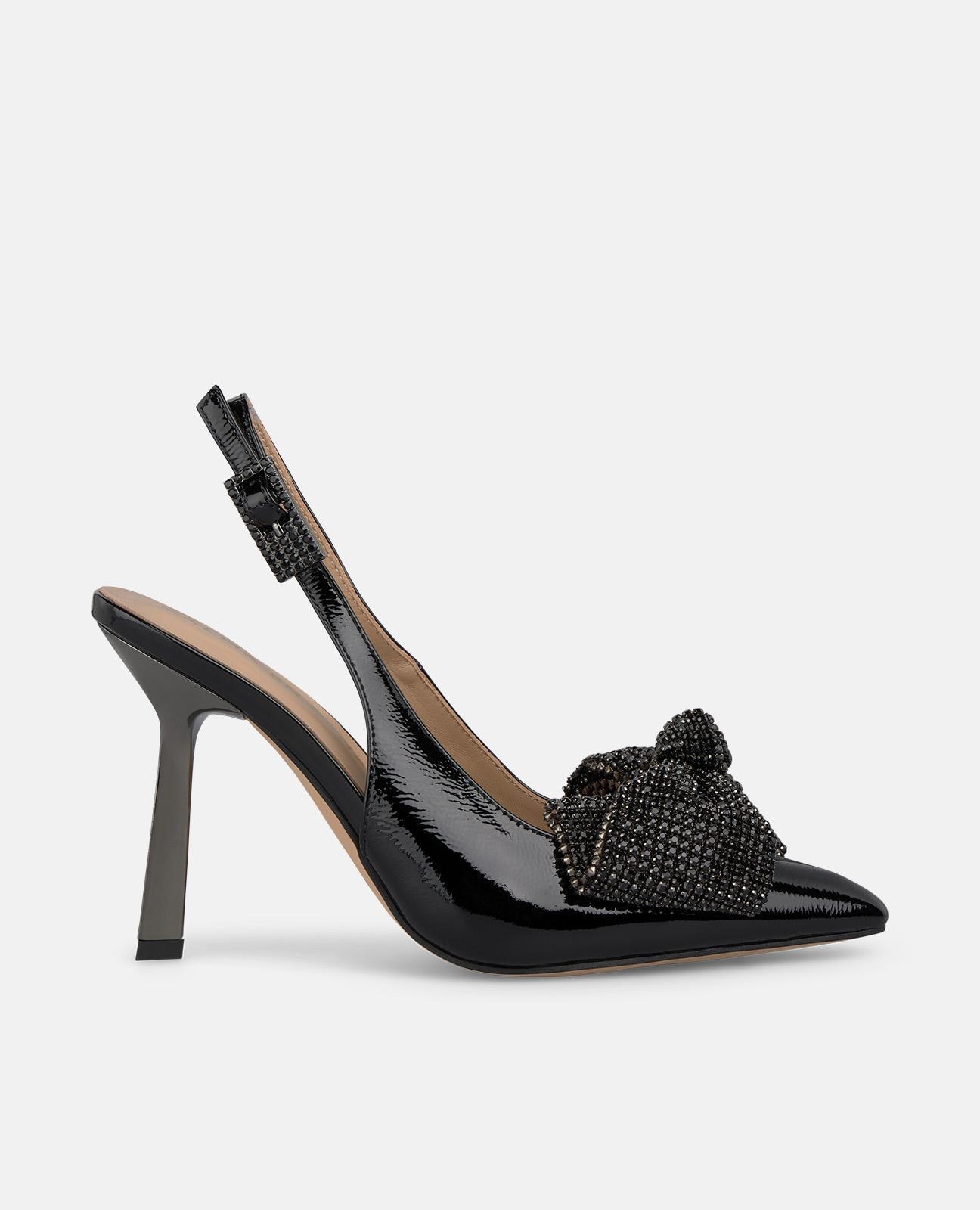 Imagem 0 de Sapatos de Salto com Laço de Pedraria e Biqueira Pontiaguda