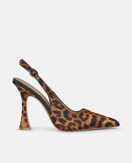 Imagem 0 de Sapatos de Salto com o Calcanhar Aberto e Biqueira Pontiaguda com Fivela