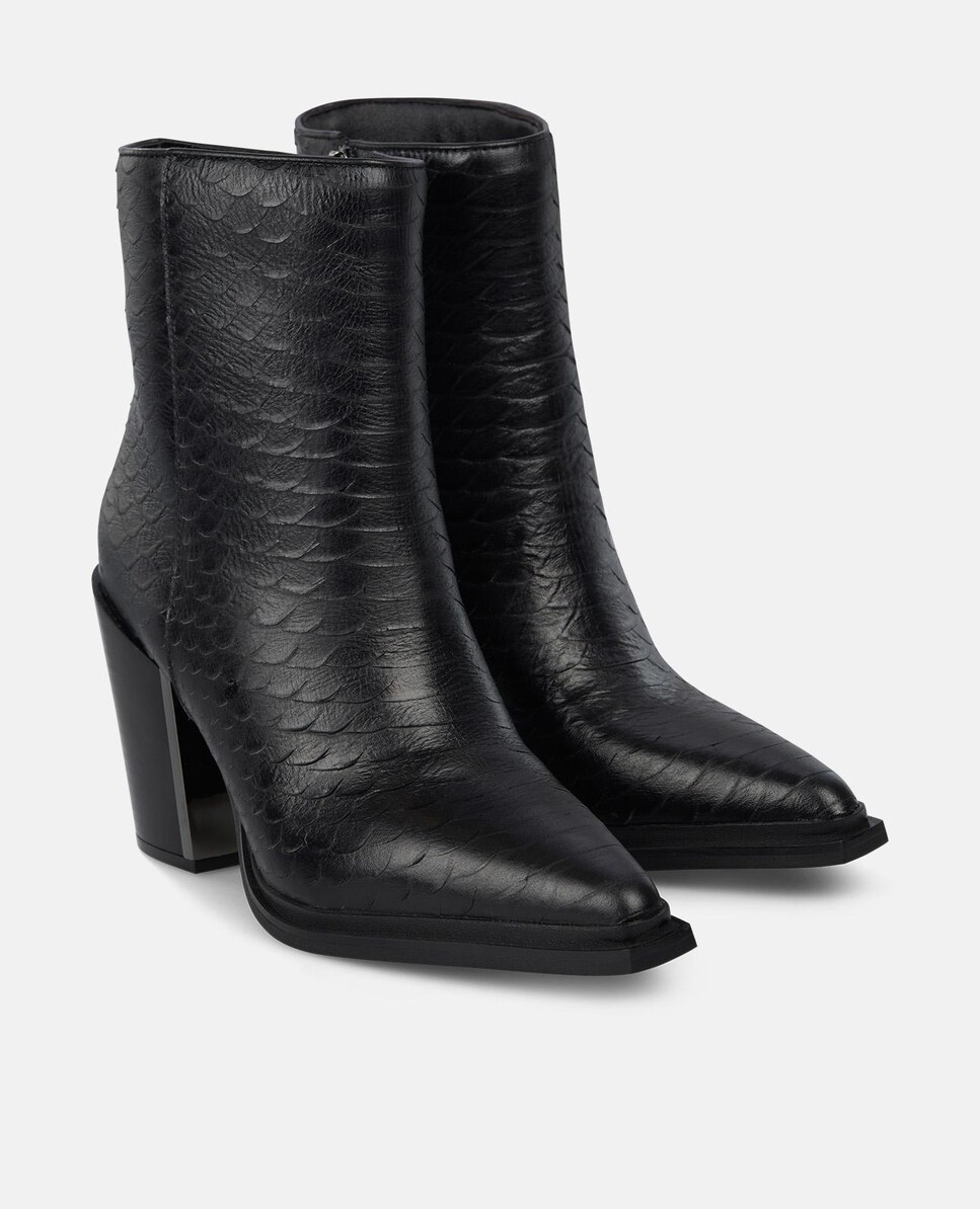 Botins de Salto Largo e Biqueira Afiada Preto-2