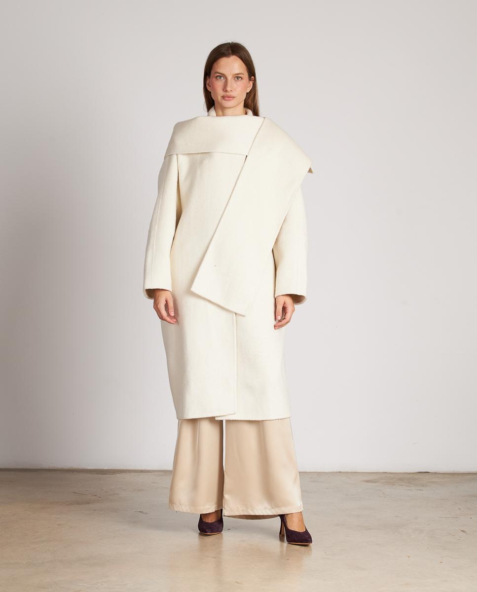 Imagem 0 de Sobretudo de Pano Cruzado com Cachecol sem Fecho