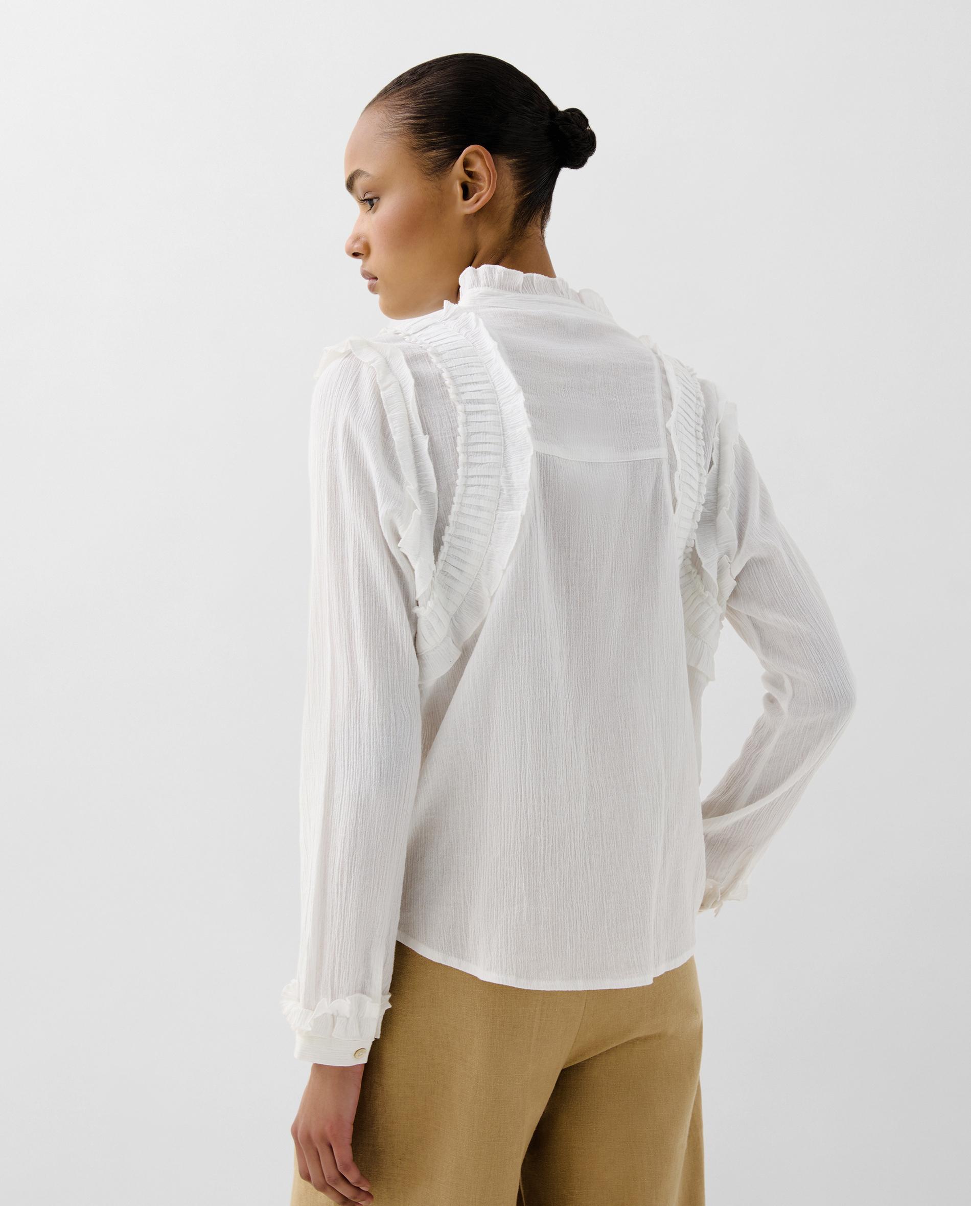 Blusa de Algodão com Folhos Branco-2