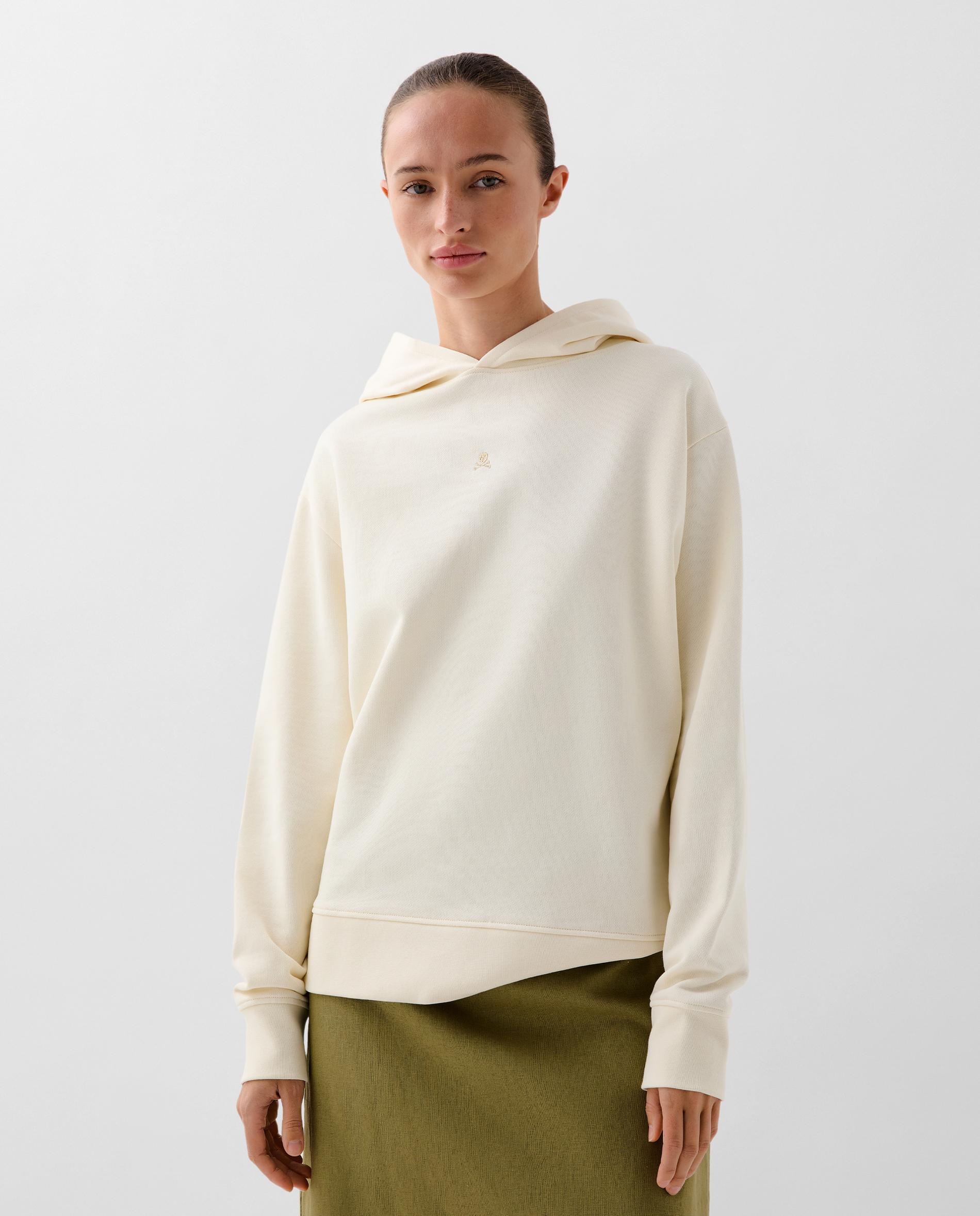 Sweatshirt de Algodão com Capuz Natural-1