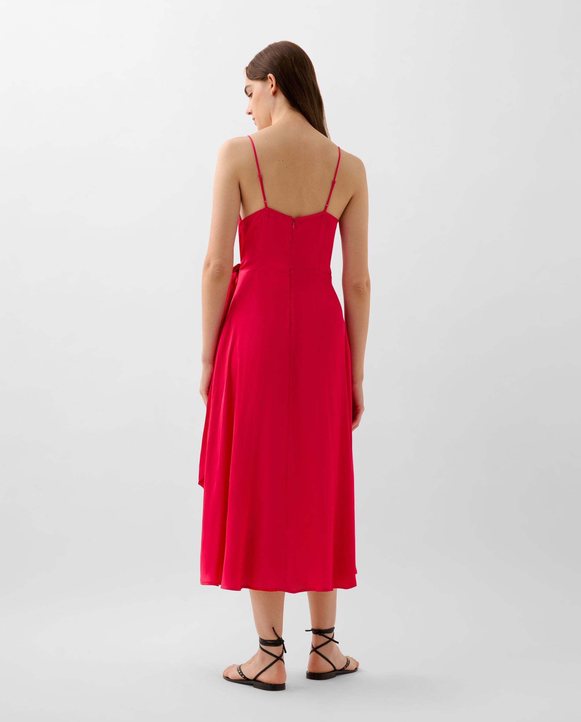 Vestido Midi com Fecho Zip Vermelho-2