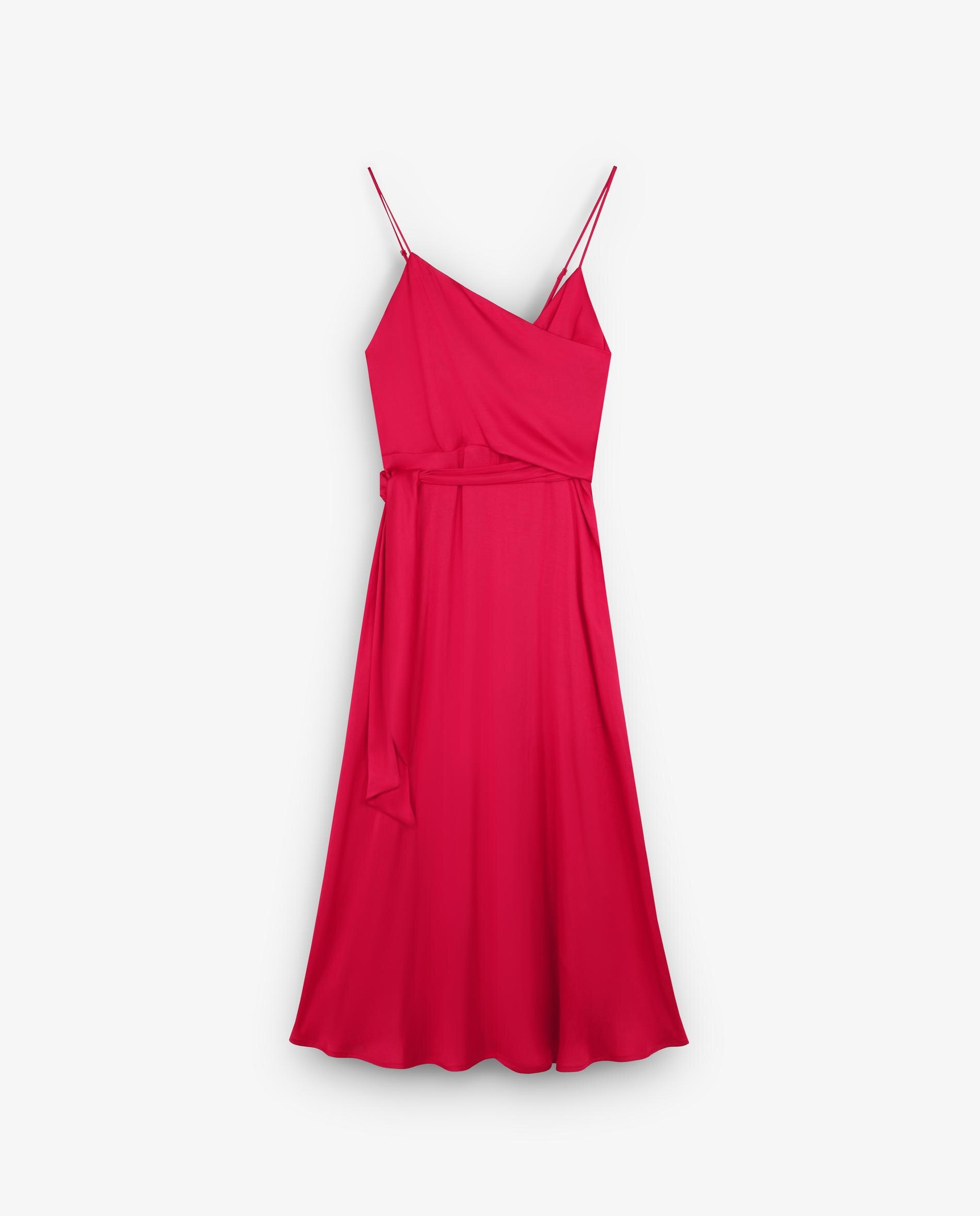 Vestido Midi com Fecho Zip Vermelho-5