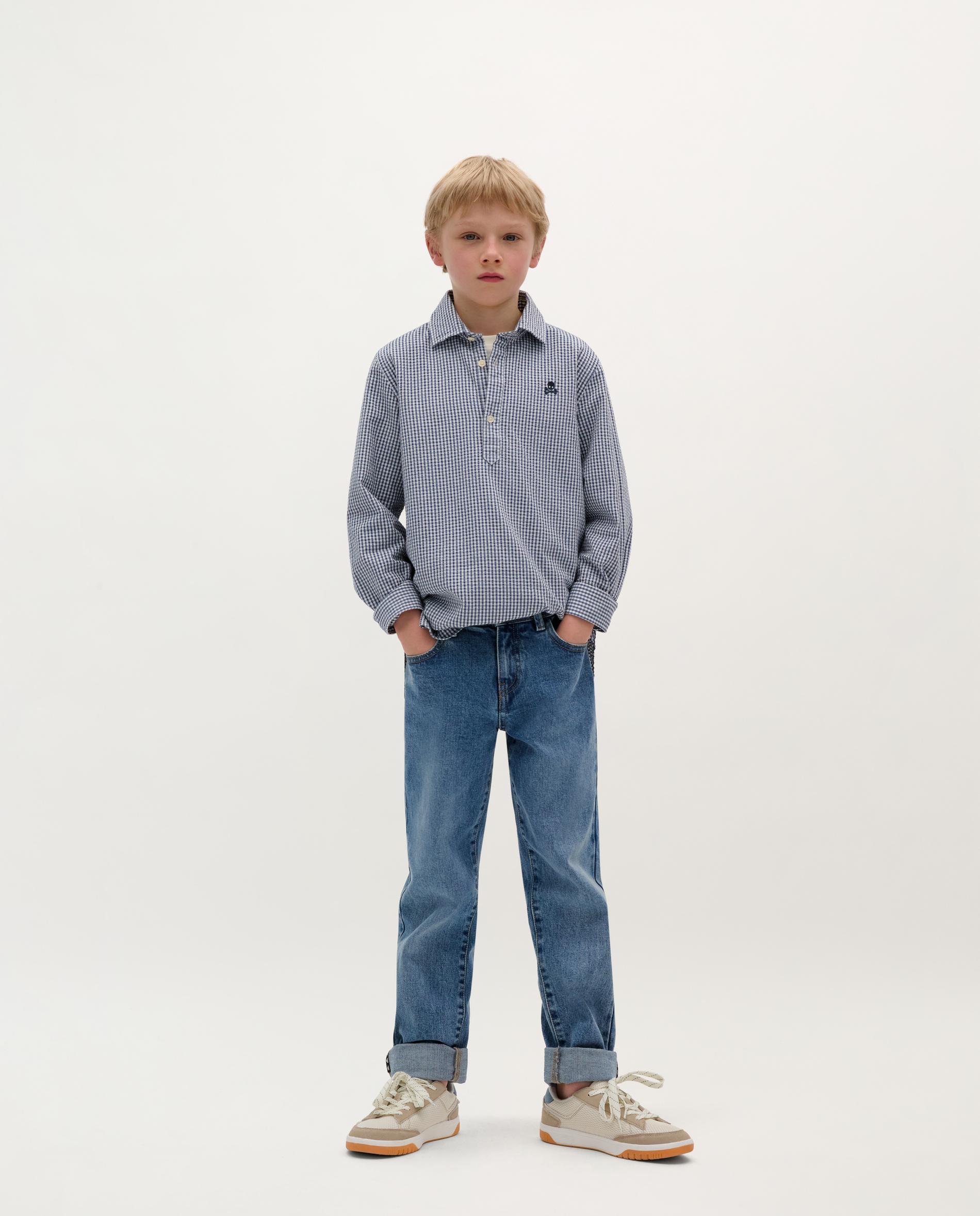 Jeans Infantil de Algodão Regular Fit Denim-1