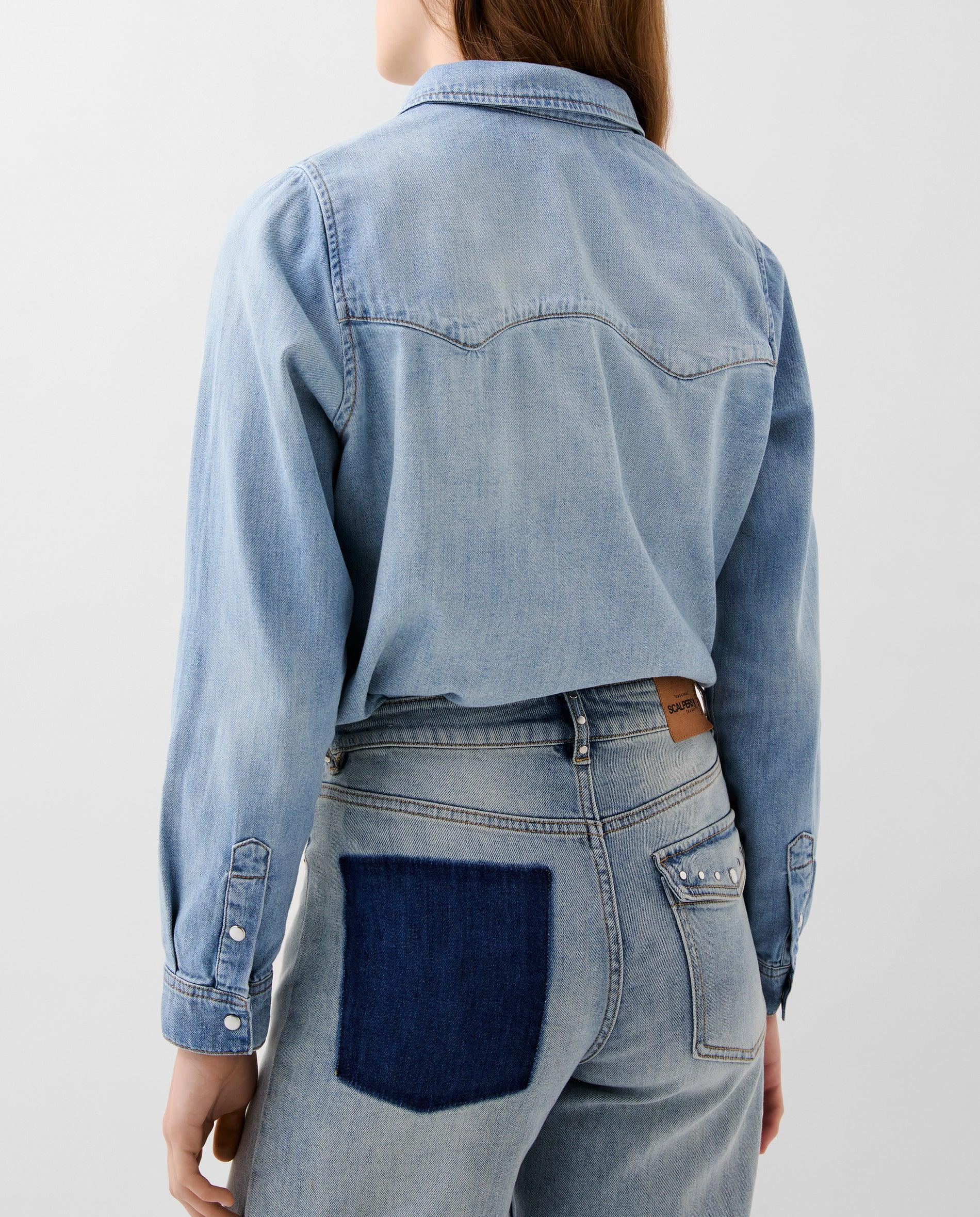 Blusa Jeans de Algodão Azul-2