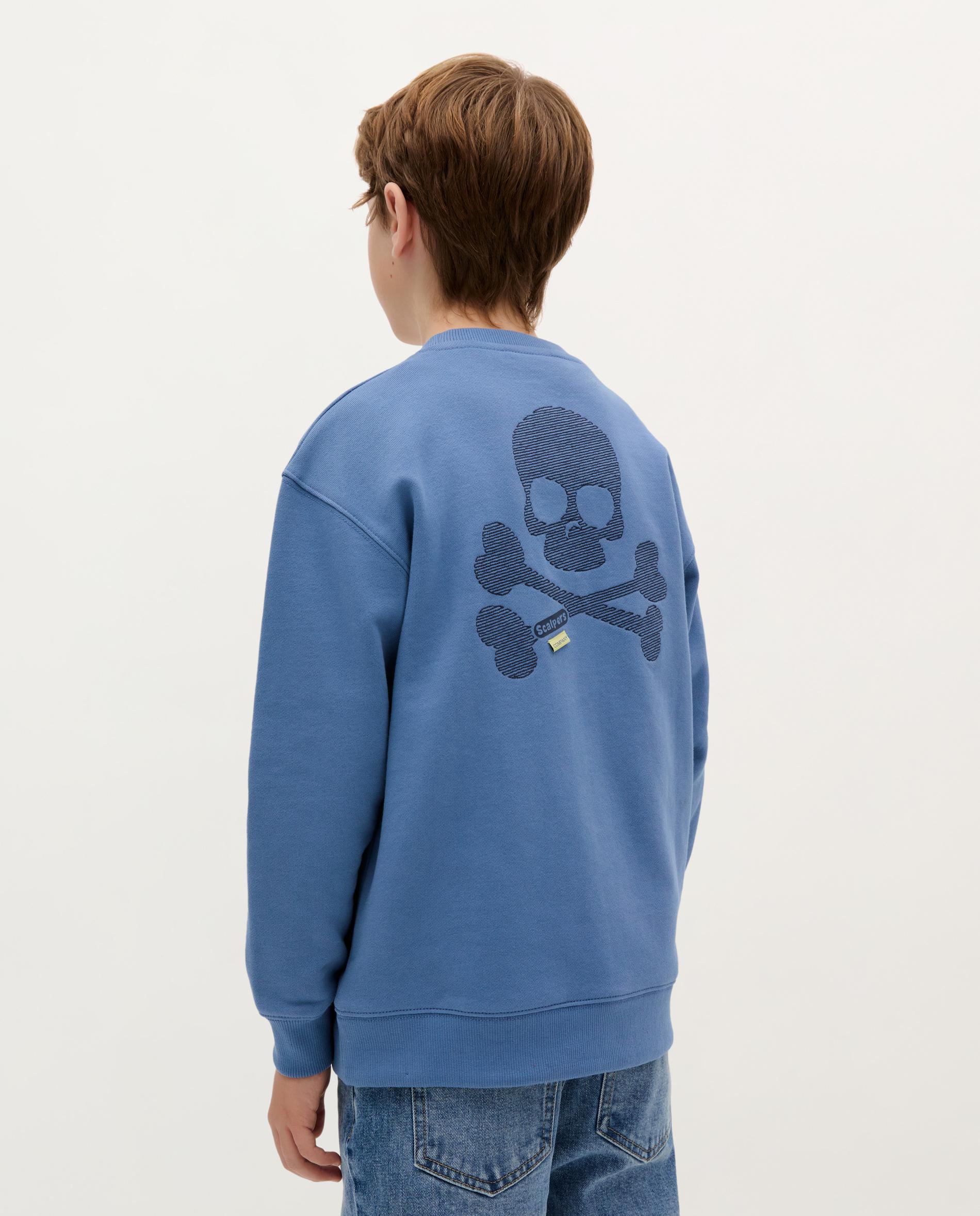 Sweatshirt Infantil de Algodão com Bolso Scalpers Azul-2