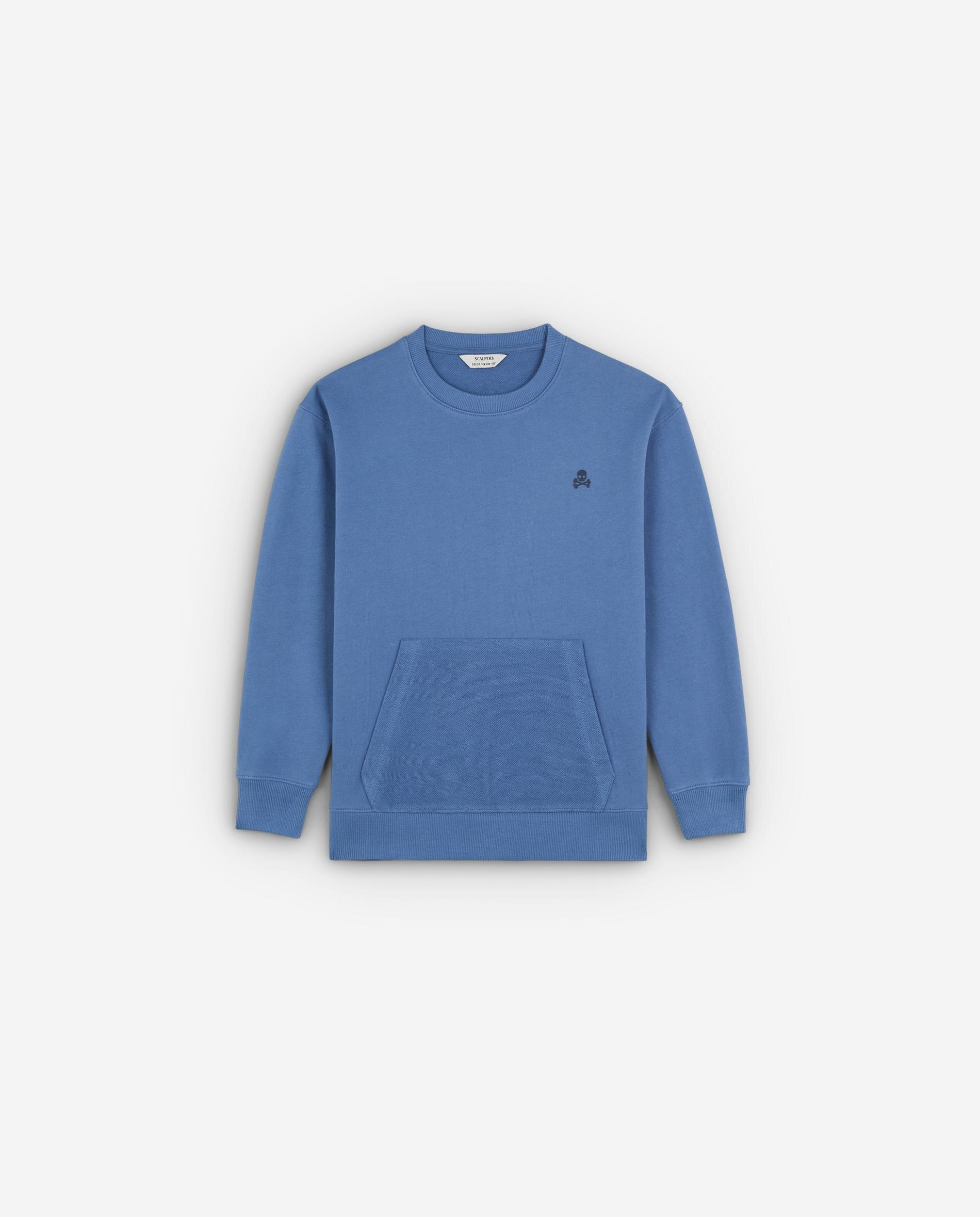 Sweatshirt Infantil de Algodão com Bolso Scalpers Azul-4