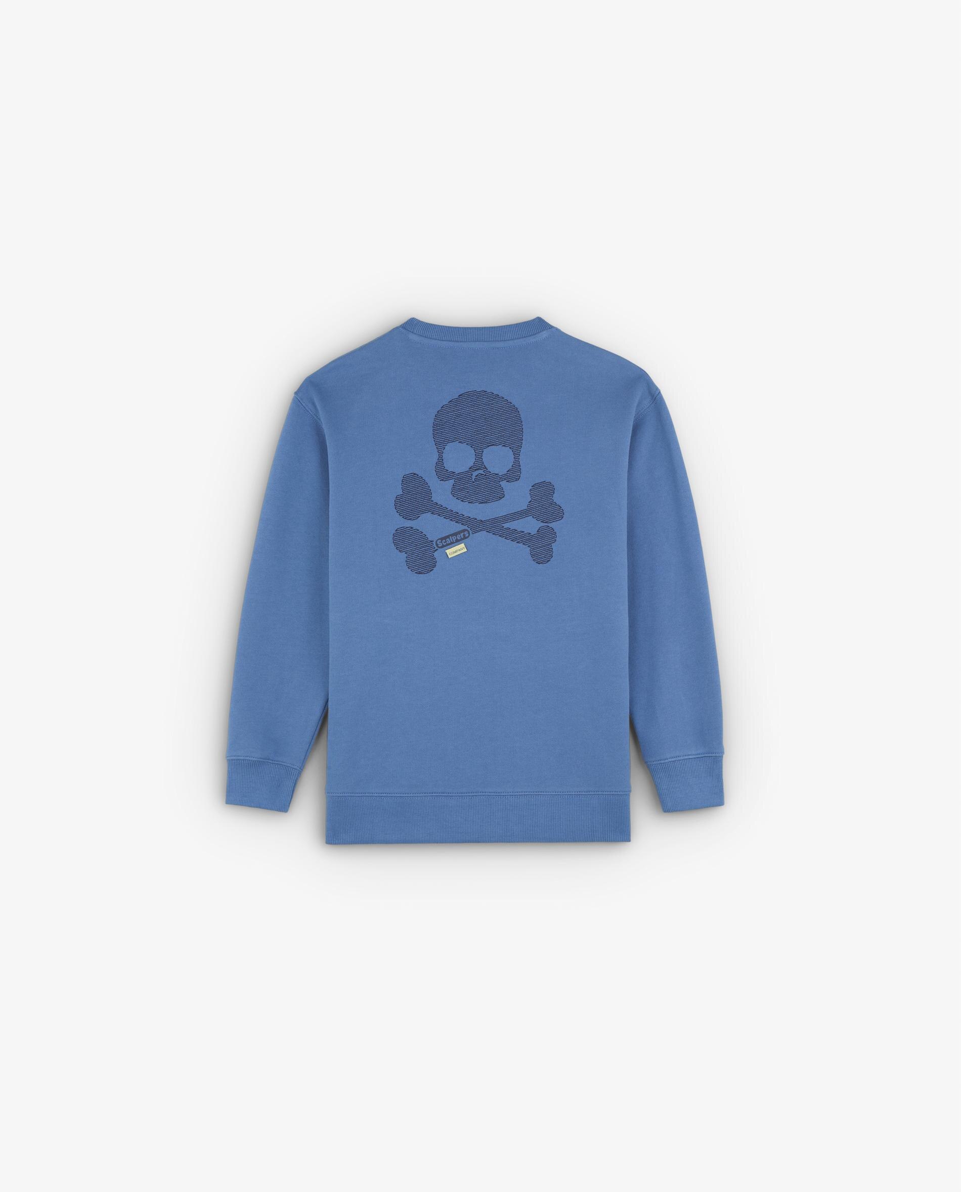 Sweatshirt Infantil de Algodão com Bolso Scalpers Azul-5