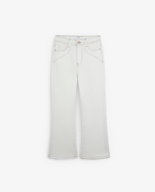 Imagem 0 de Calças Culotte Regular Fit com Detalhe de Costuras
