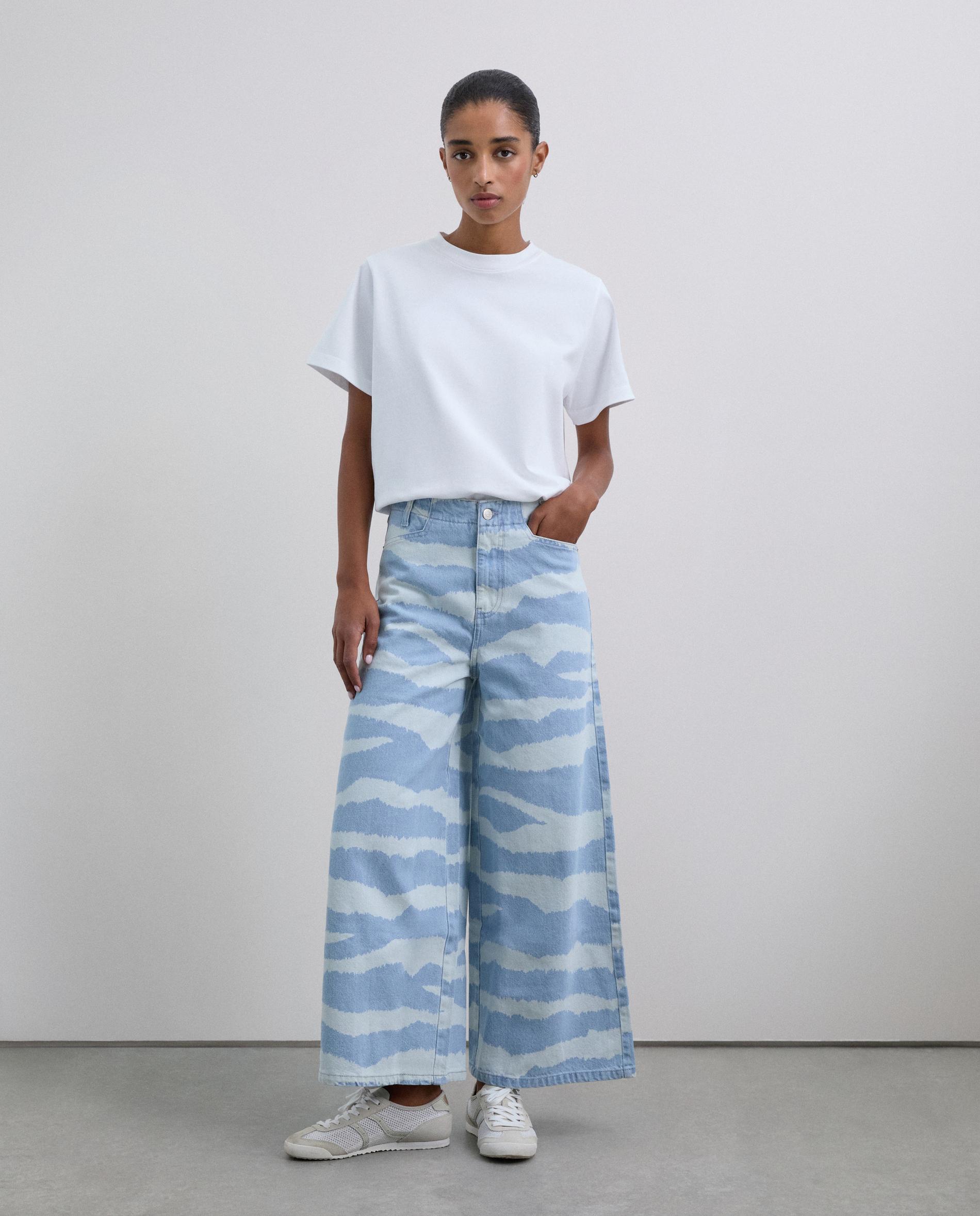 Imagem 0 de Jeans com Corte Culotte de Algodão