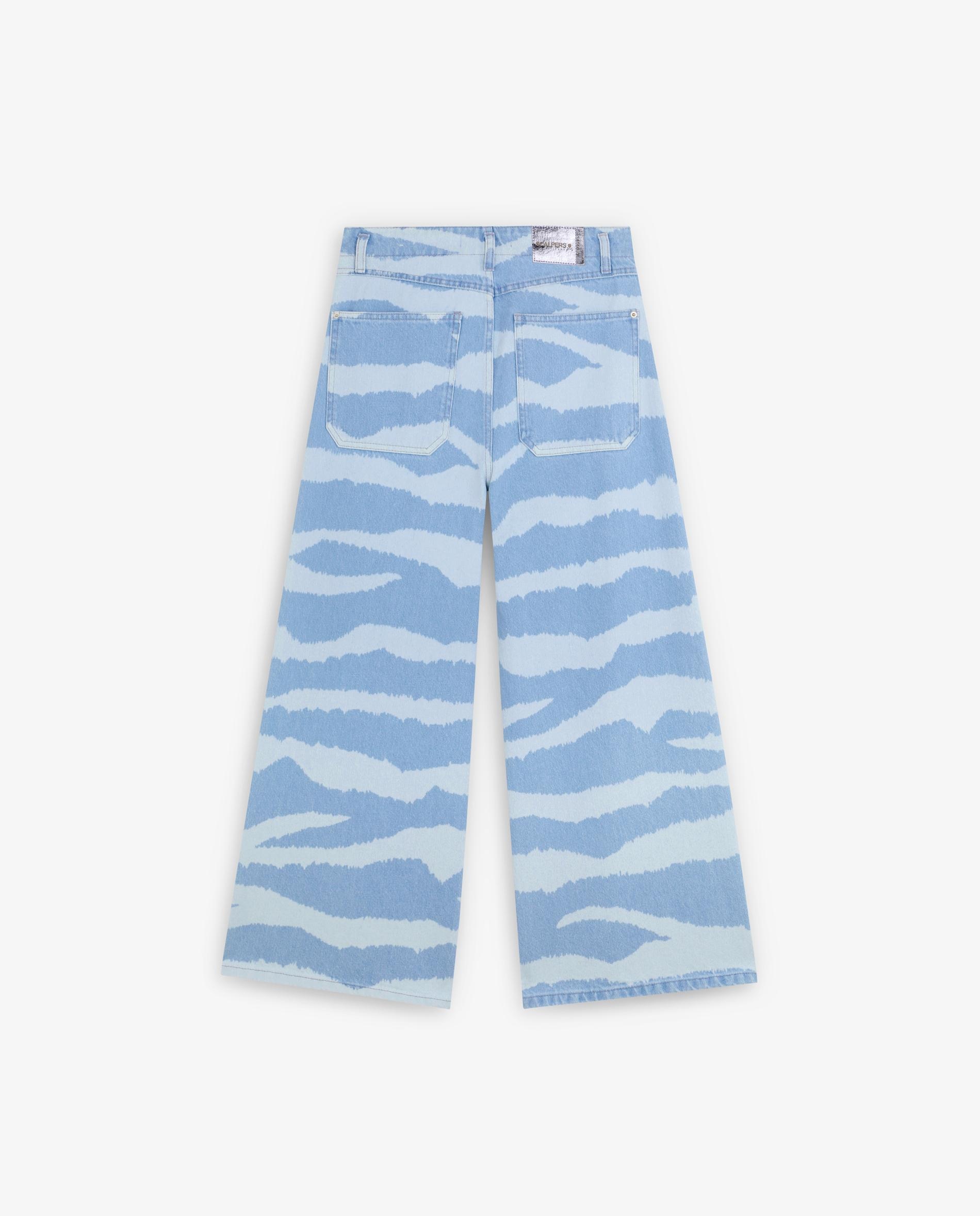 Jeans com Corte Culotte de Algodão Azul-6