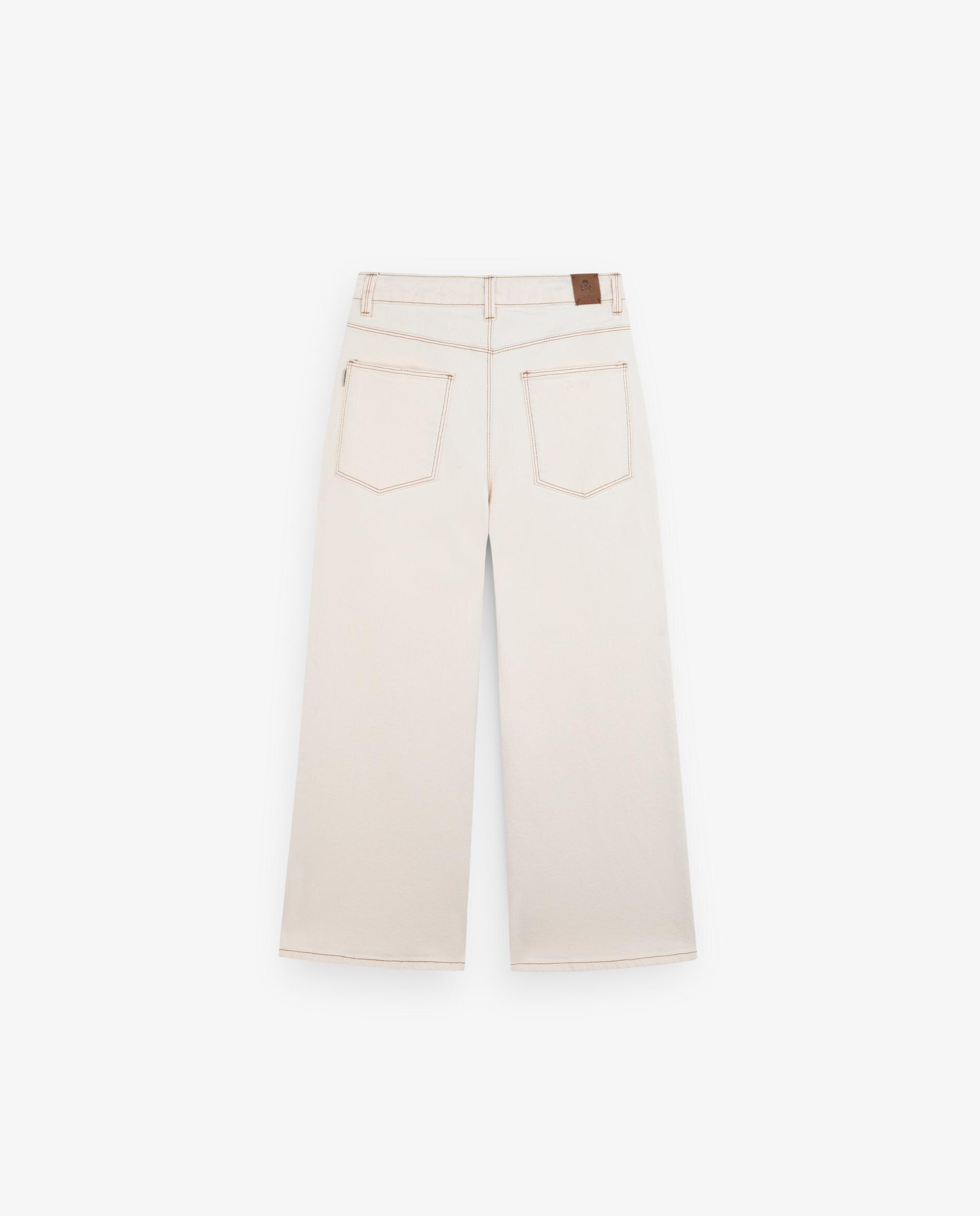 Calças Jeans Infantil Levemente Elásticas com Bordados Scalpers Branco-6