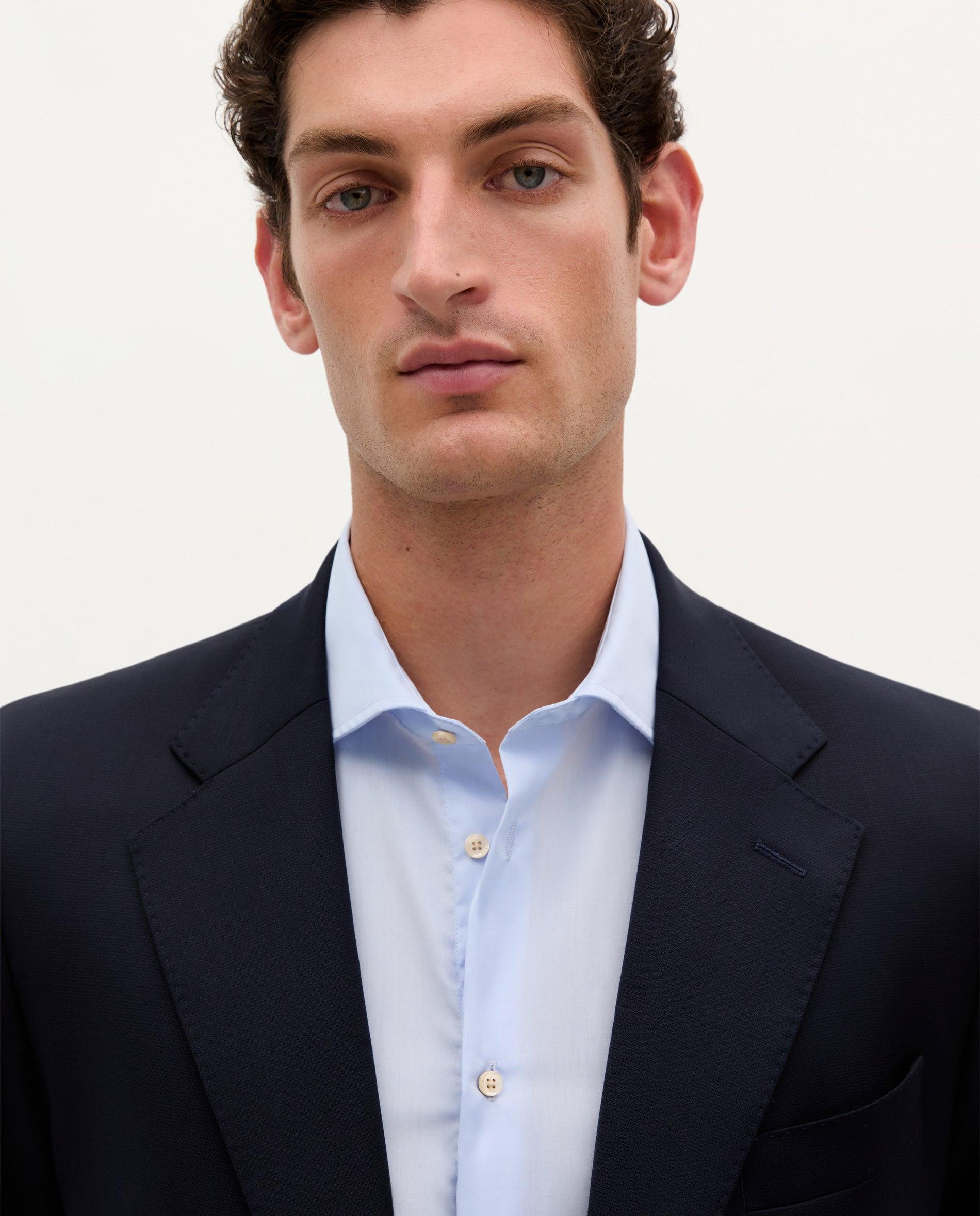 Blazer de Lã Slim Fit Navy-4