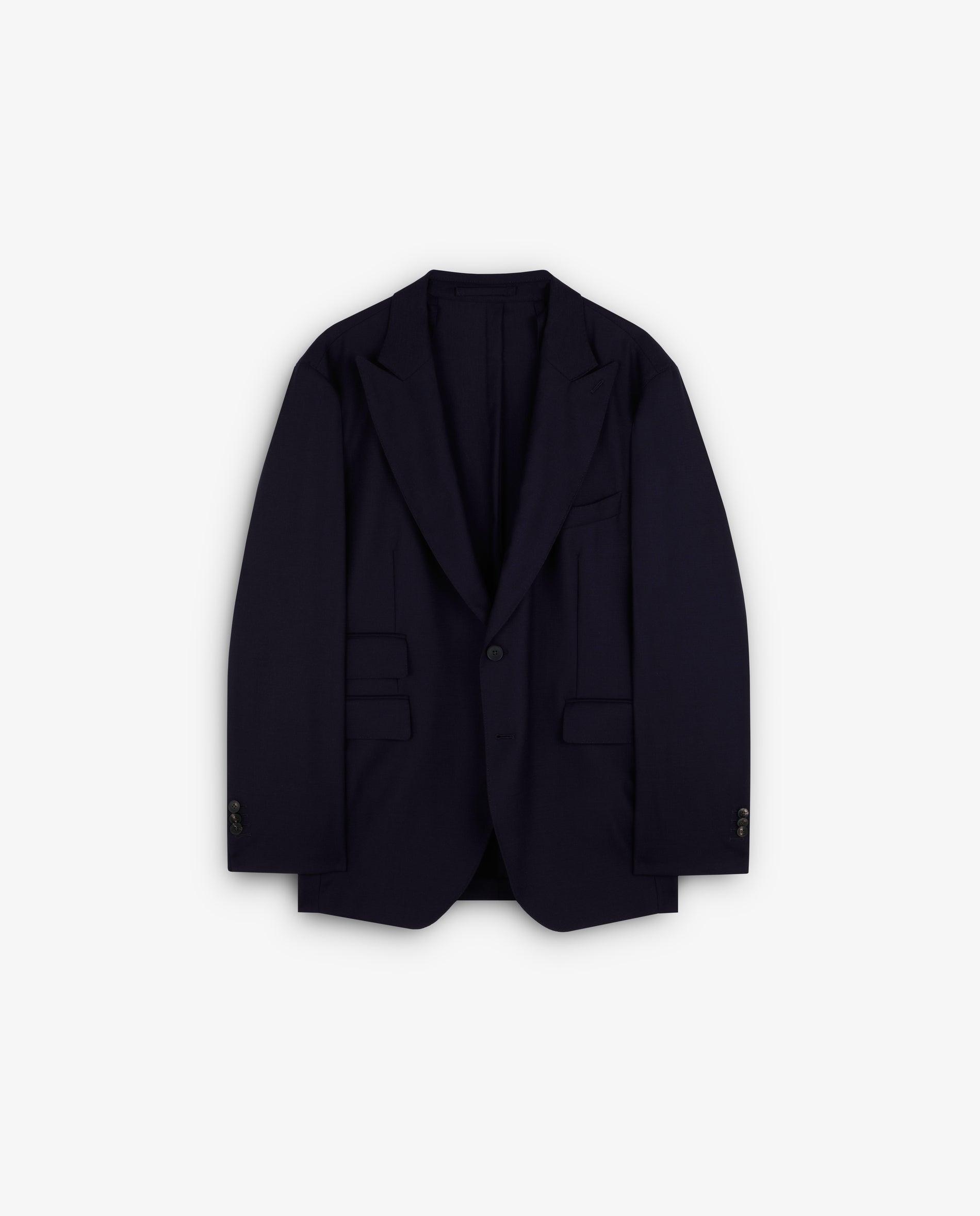 Blazer Slim Fit com Lapelas de Muesca e Casa de Botão Navy-4