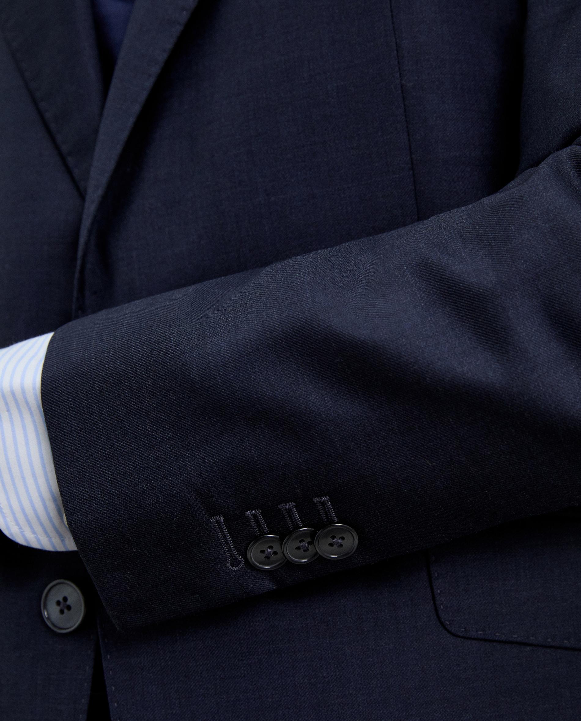 Blazer de Lã com Design Clássico Azul-marinho-4