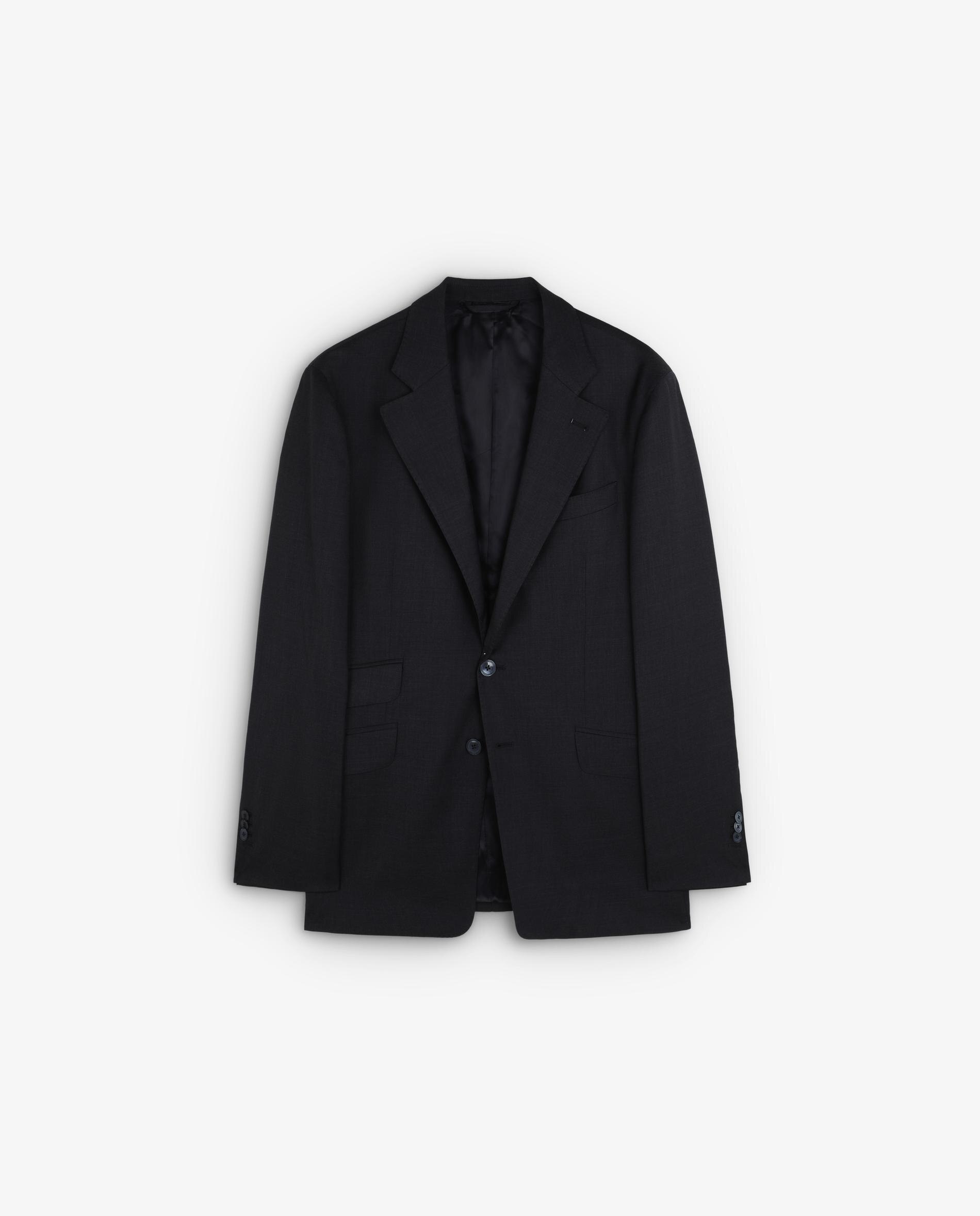Blazer de Lã com Design Clássico Azul-marinho-6