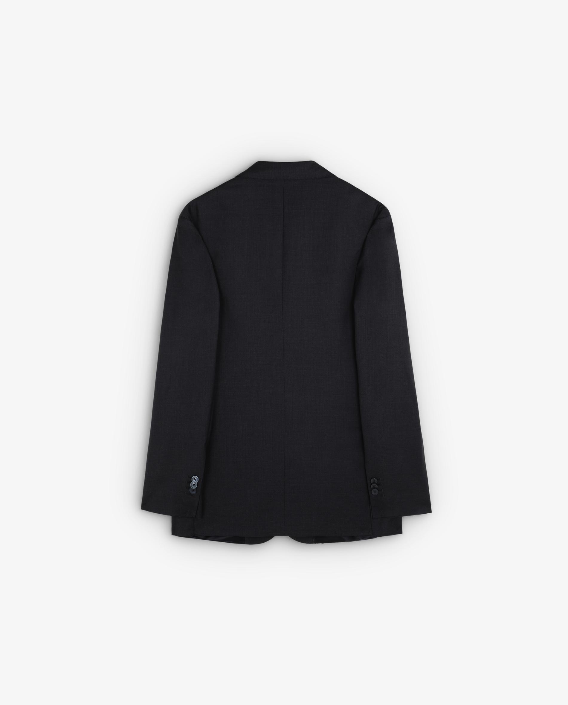 Blazer de Lã com Design Clássico Azul-marinho-7
