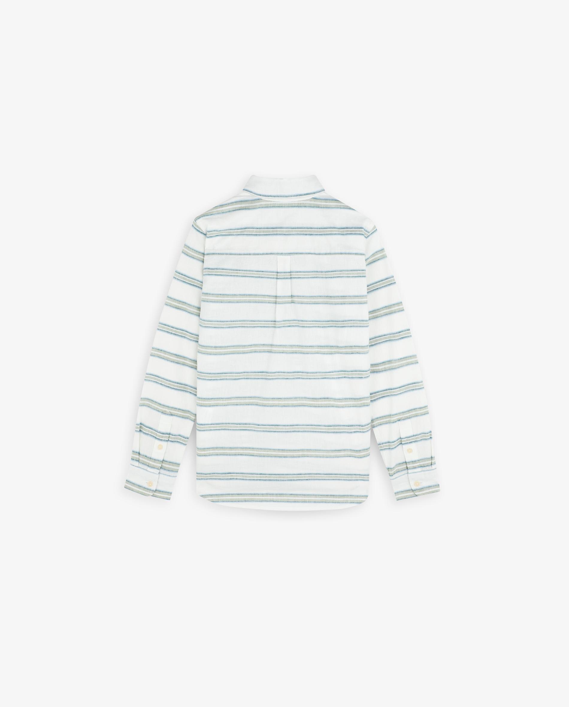Camisa Infantil às Riscas com Caveira Bordada Scalpers Verde-5