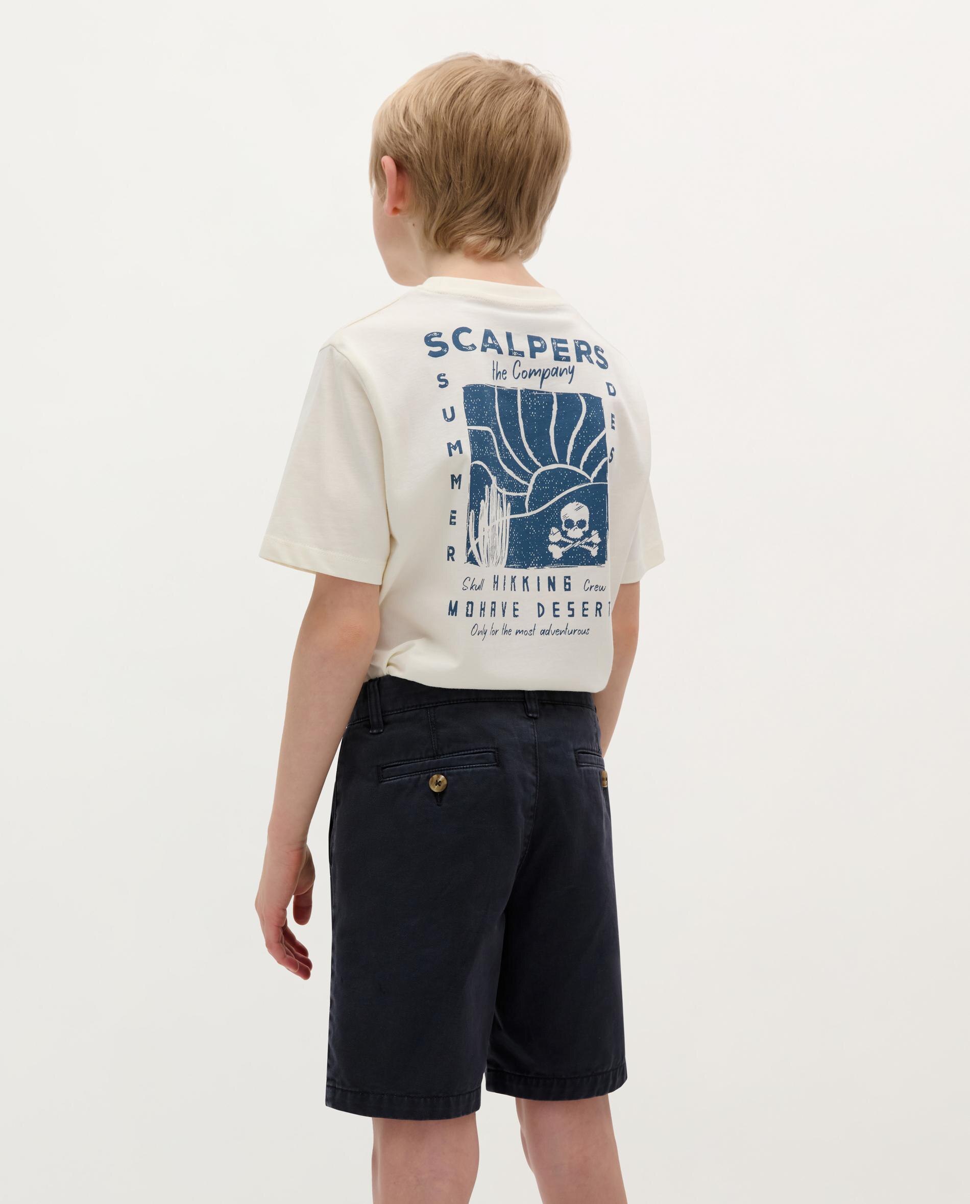 Bermudas Infantil de Algodão com Fecho Zip e Botão Scalpers Azul-marinho-2