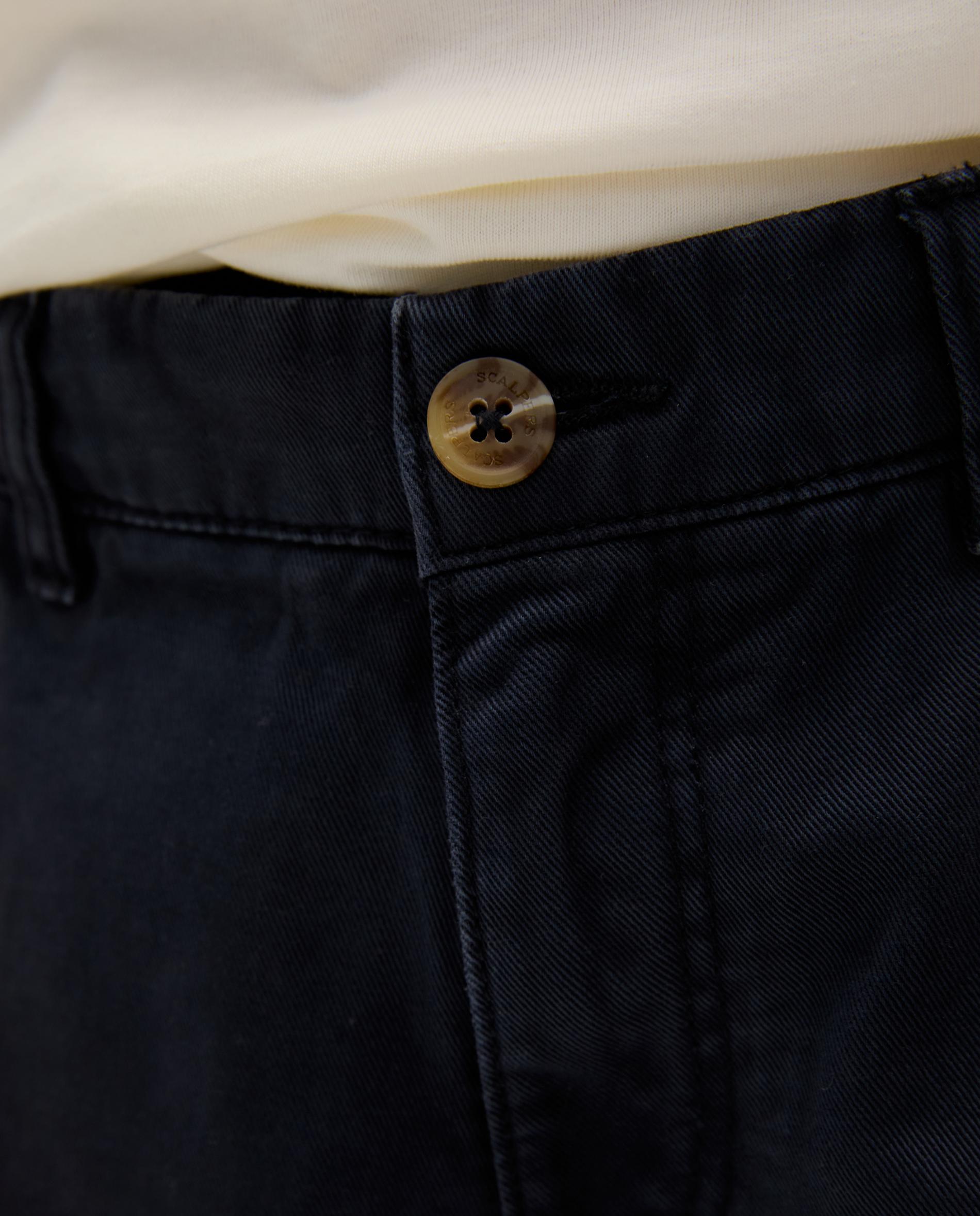 Bermudas Infantil de Algodão com Fecho Zip e Botão Scalpers Azul-marinho-3