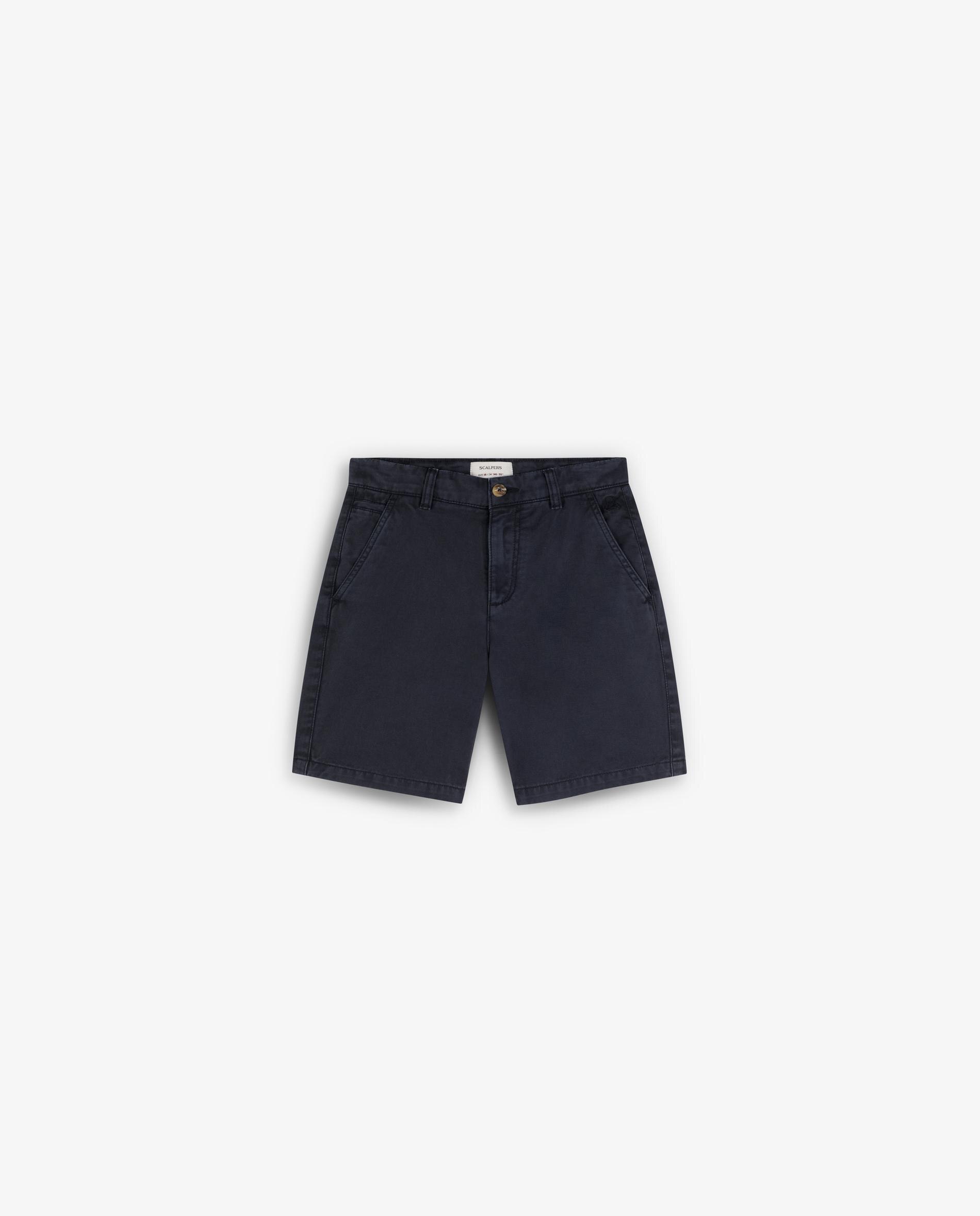 Bermudas Infantil de Algodão com Fecho Zip e Botão Scalpers Azul-marinho-4