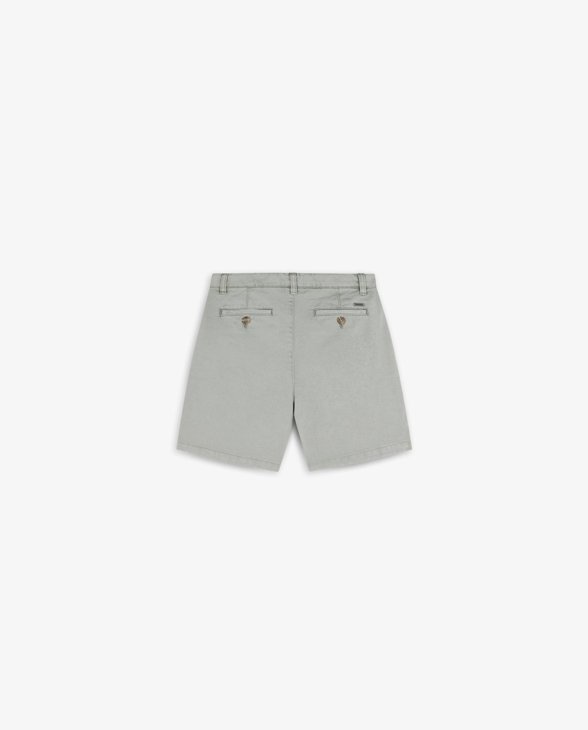 Bermudas Infantil de Algodão com Fecho Zip e Botão Verde-claro-2